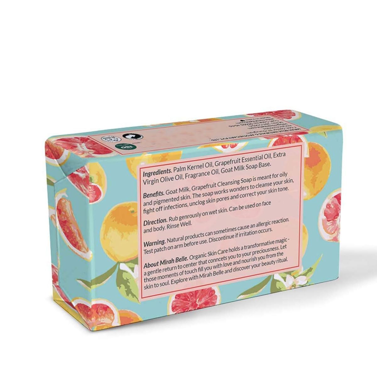 Organic Goat Milk & Grapefruit Cleansing Soap Bar for Oily Skin - Pack of 3 (125g Each) - Handmade Acne Treatment Soap to Heal Blemishes - Perfect for Daily Face & Body Wash, Sensitive Skin Care & Natural Skincare Routine