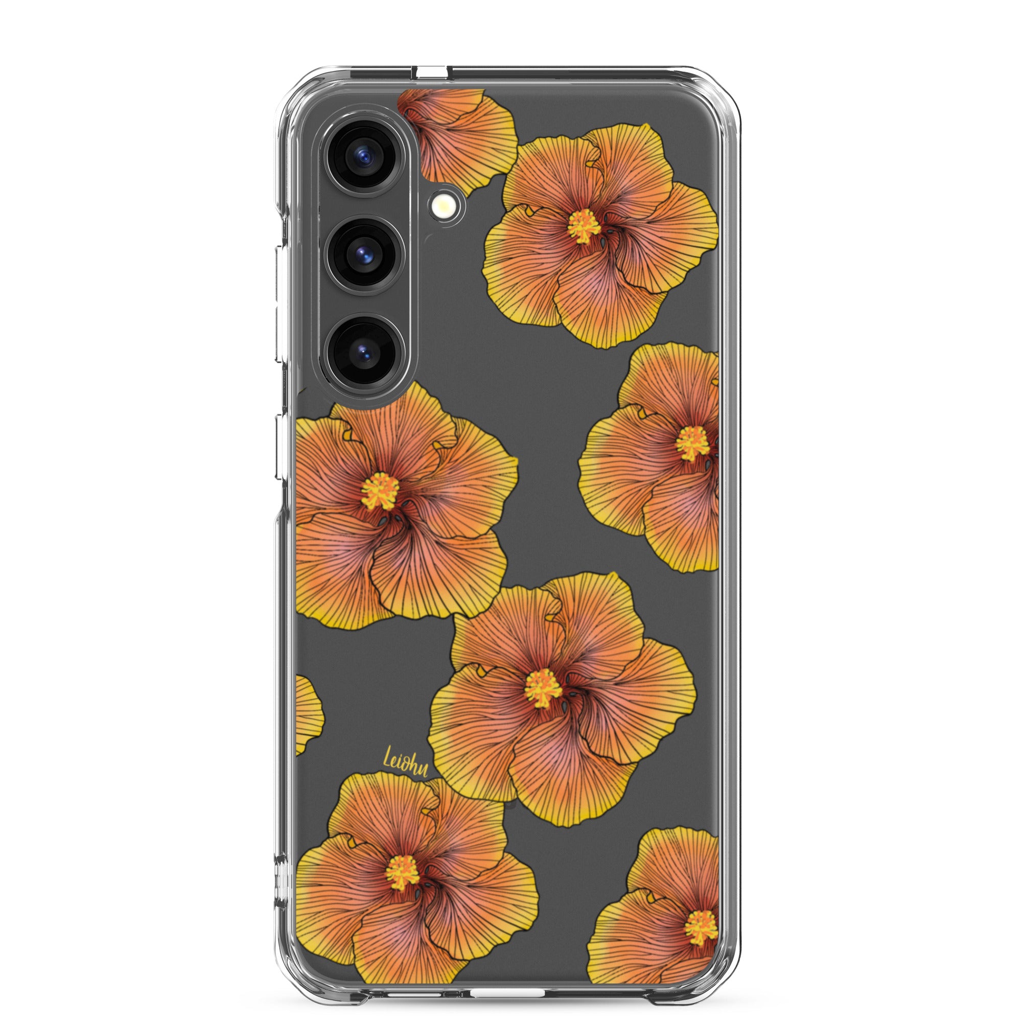 Sunrise Hibiscus Clear Phone Case for Samsung Galaxy - Slim Protective Cover for Everyday Use & Style