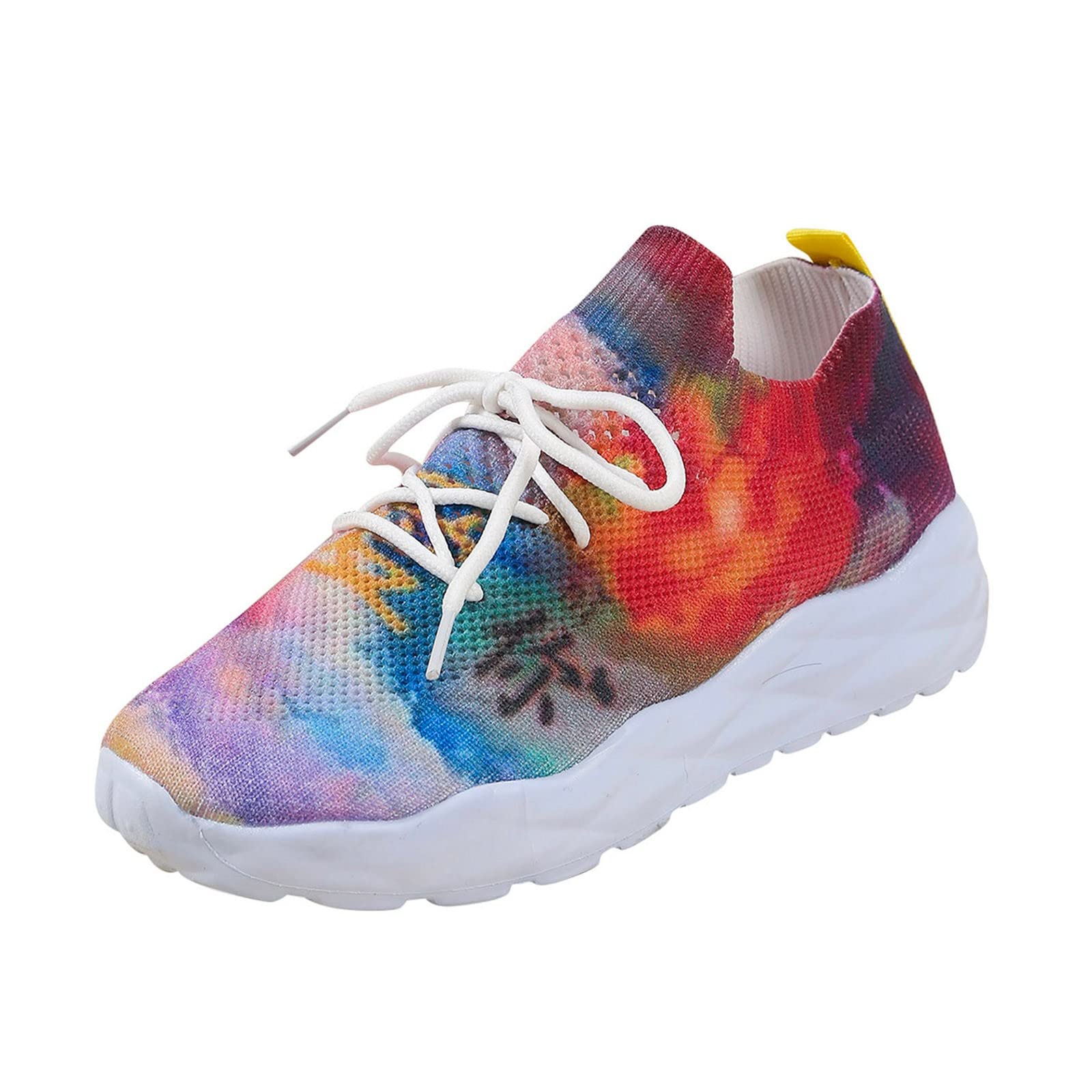Women's Tie Dye Sneakers - Comfortable Lace Up Soft Sole Mesh Walking Shoes for Travel & Outdoor Activities | Size 5.5 | Perfect for Casual Wear, Jogging and Daily Errands