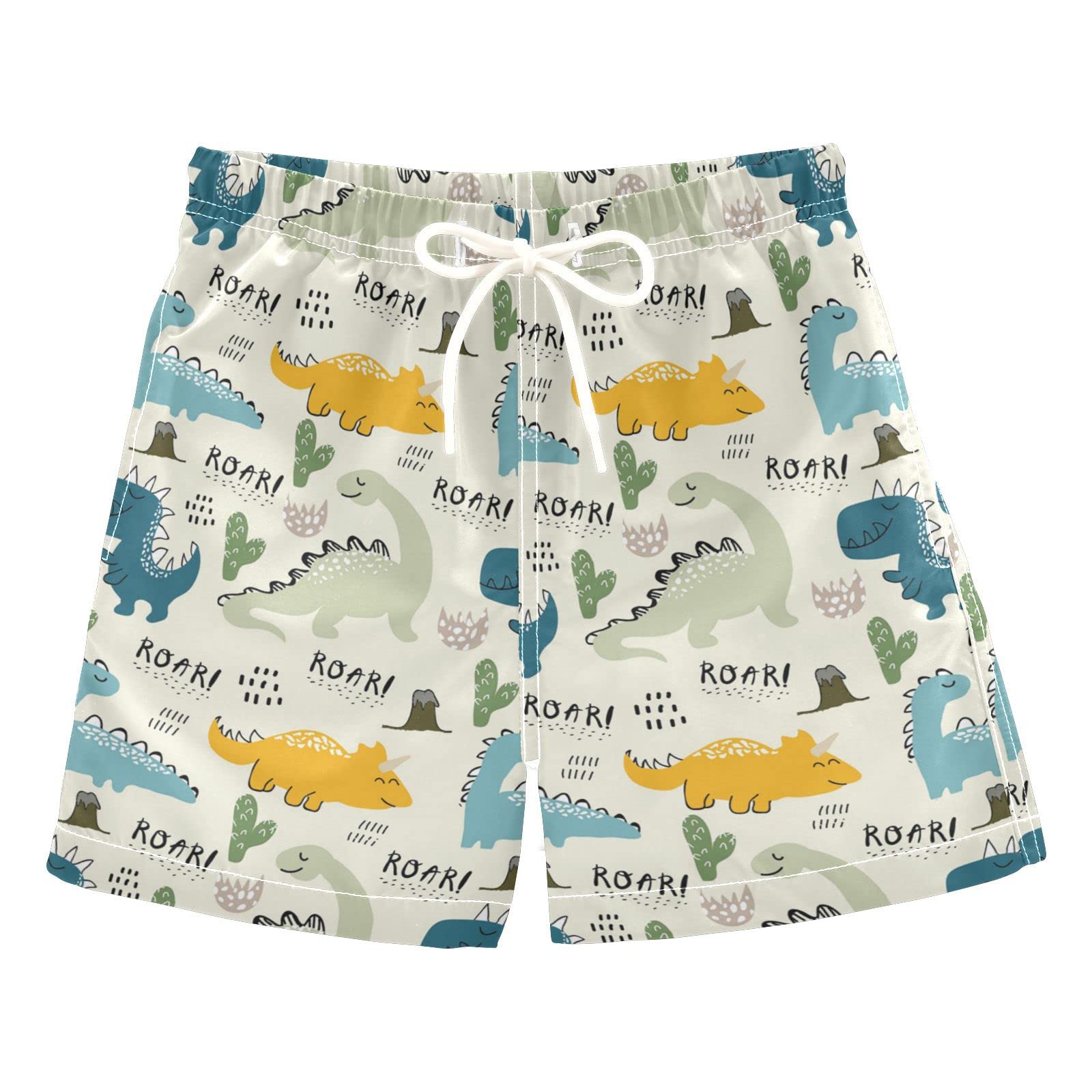 Dinosaur Boys Swim Trunks - Quick Dry Toddler Beach Shorts for Boys | XS Size | Perfect for Pool, Beach & Summer Water Activities