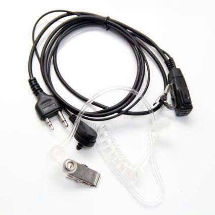KENMAX® 2 Pin Air Covert Acoustic Tube Earpiece Headset with PTT Mic - Compatible with Midland Alan G5, GXT500, LXT320, CXT250, XT26 - Ideal for Security, Construction, and Outdoor Communication