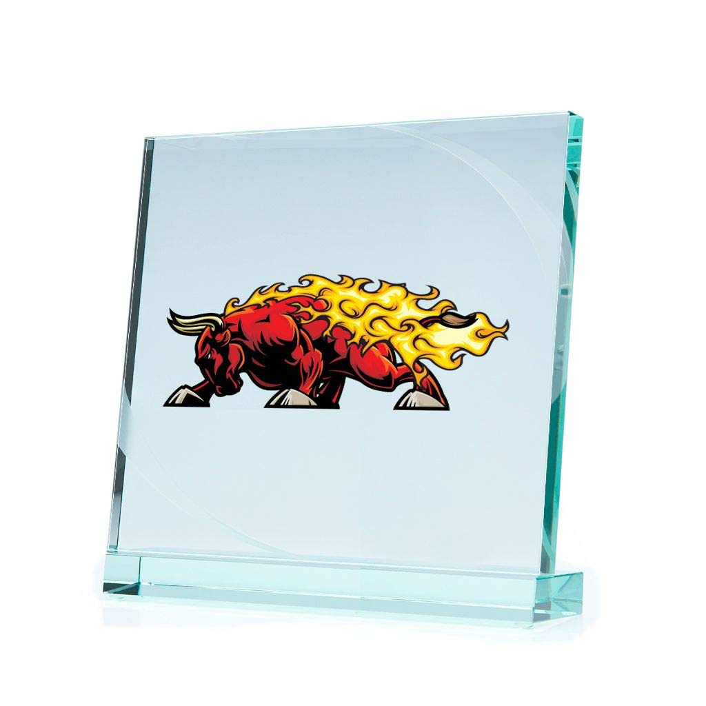 Bull Attack Sticker Decal for Motorbike, Bicycle, ATV, Racing Garage - 8 x 3.09 Inches - Durable Vinyl for Vehicle Customization & Personalization - Perfect for Helmets, Cars, Trucks, Laptops