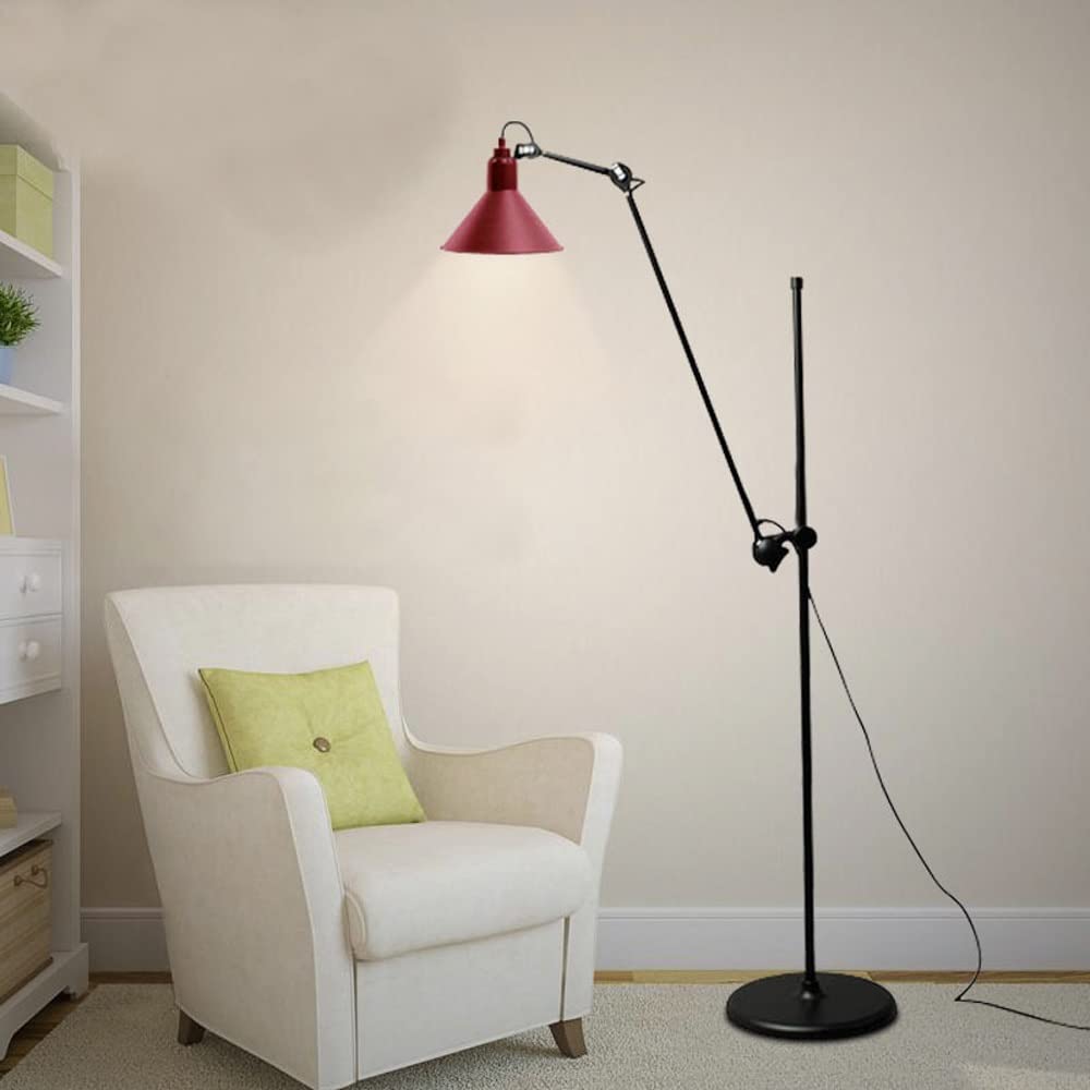 Adjustable Modern Floor Lamp with Swing Arm - Standing Light Fixture for Living Room, Bedroom & Office - Architect & Designer Workspace Lighting - Accent Lamp for Reading, Relaxation & Task Lighting
