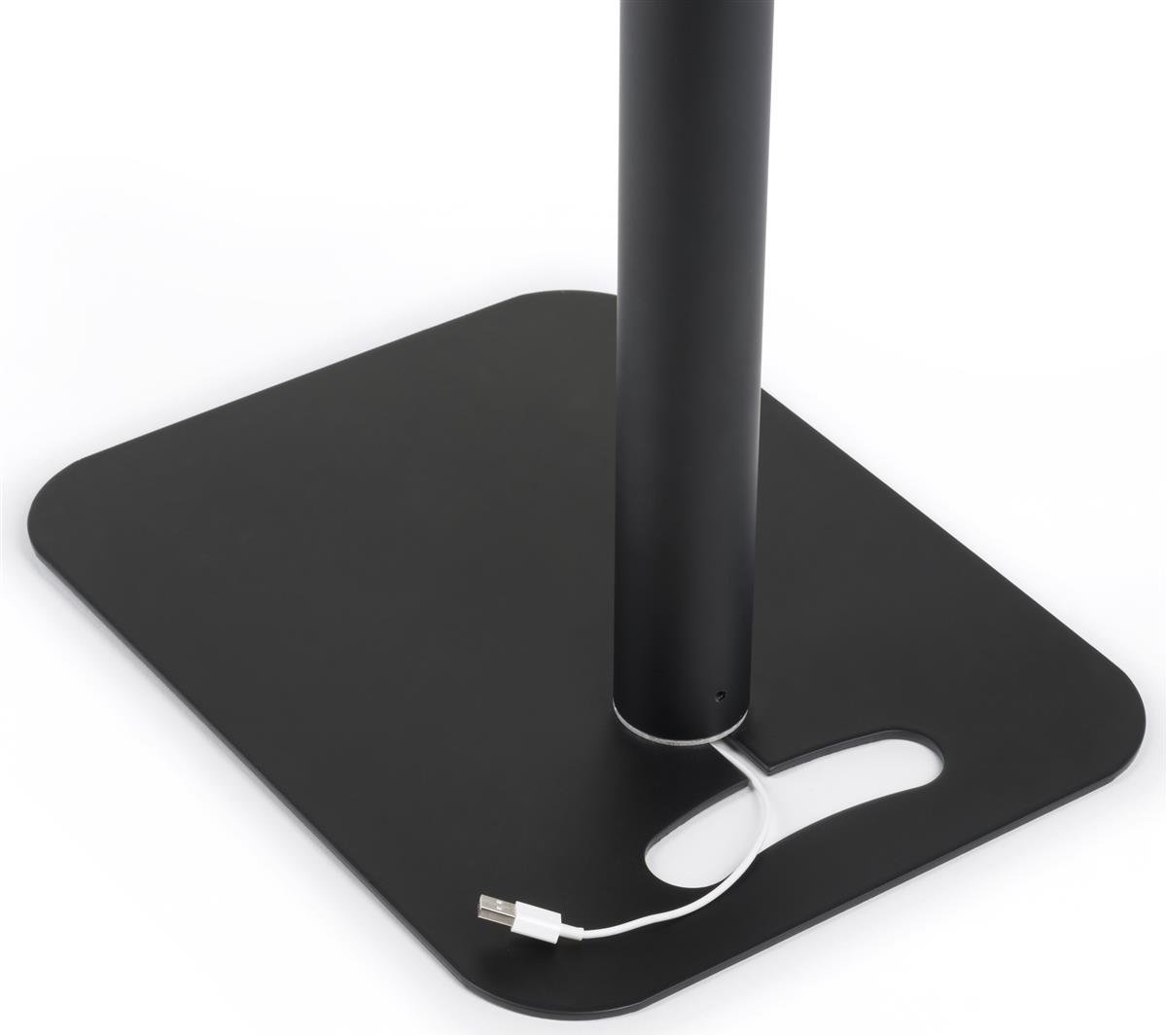 Adjustable Black Tablet Floor Stand with Locking Enclosure for iPad & Android Devices - Secure Countertop Kiosk for Retail, Restaurant & Trade Show Displays (IPEVRFLBK2)