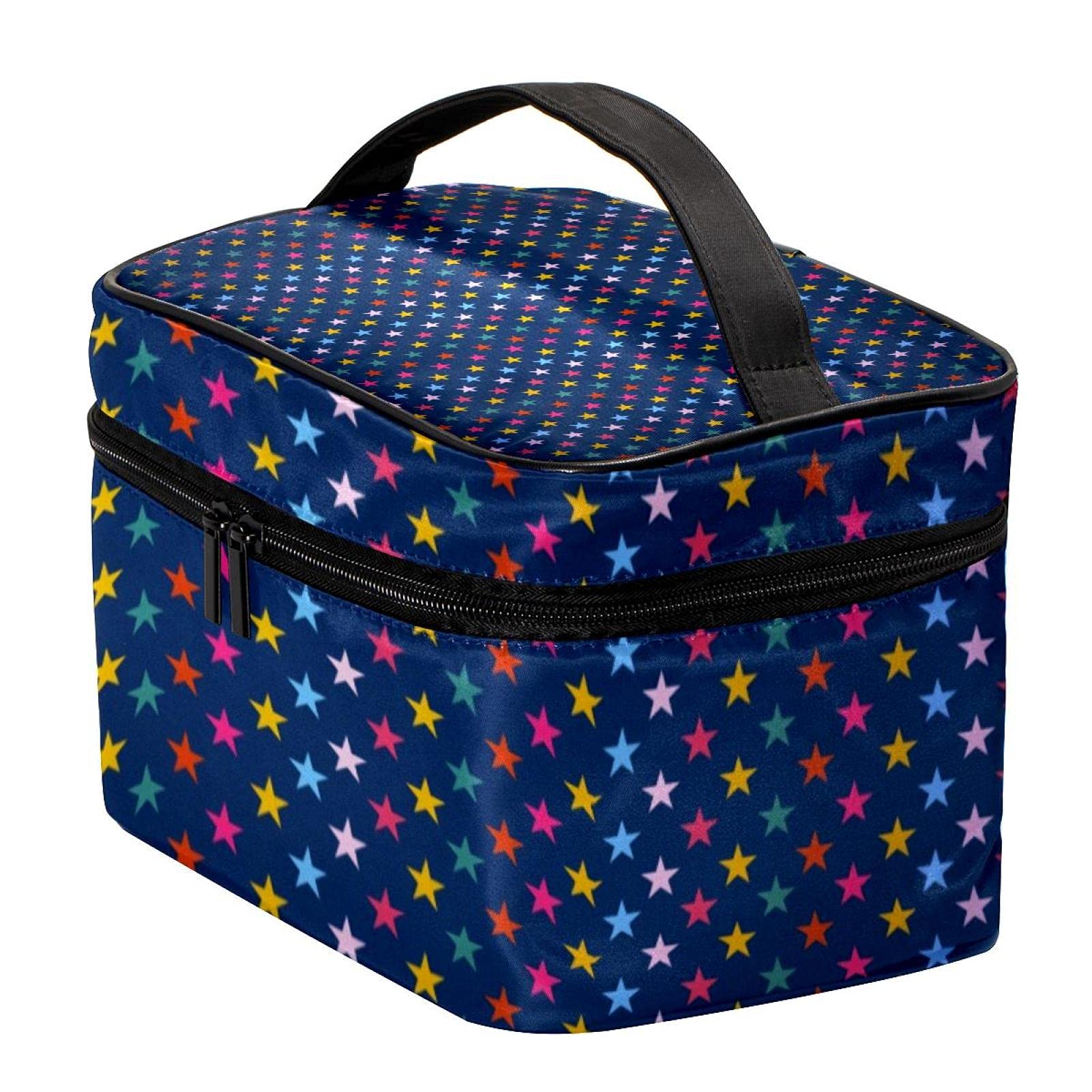Colorful Stars Cosmetic Bag - Large Travel Makeup Organizer for Women | Perfect for Vacation & Daily Use
