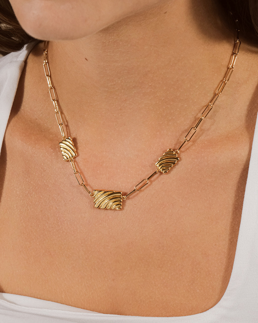 Haydée Triple Textured Charm Necklace for Women - Elegant Layered Pendant Jewelry for Daily Wear, Date Night & Special Occasions