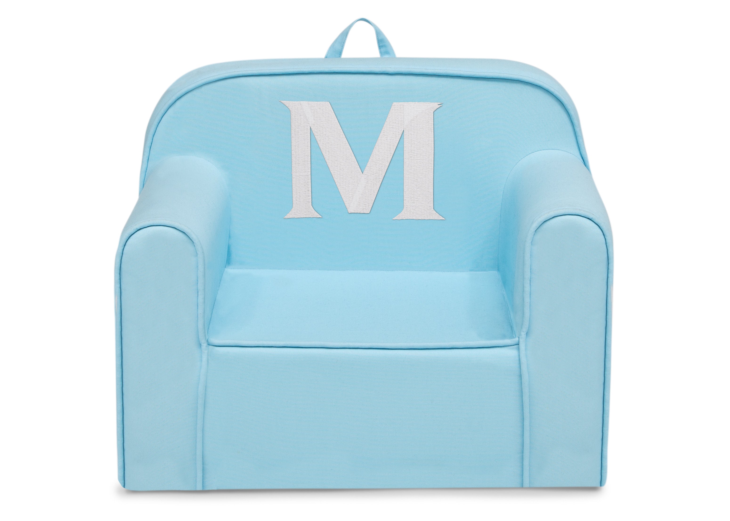 Personalized Monogram Light Blue Cozee Chair - Custom Plush Recliner for Living Room, Nursery & Office - Cozy Reading & Relaxation Seat