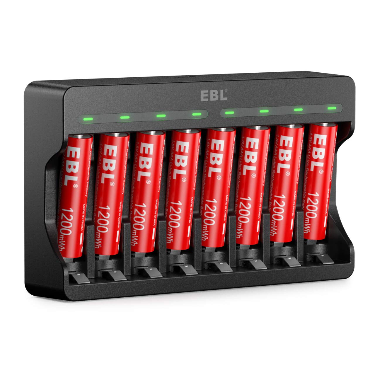 EBL 1.5V AA AAA Lithium Battery Charger with Rechargeable Li-ion Batteries - Power Your Wireless Mouse, Keyboards, Cameras & Smart Home Devices