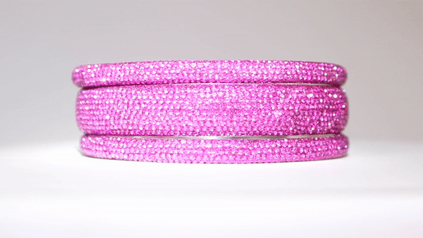 Sundar Bangles - Bollywood Hot Pink Crystal Bangles for Women | Elegant Handmade Beaded Bracelets for Parties, Weddings & Festive Occasions