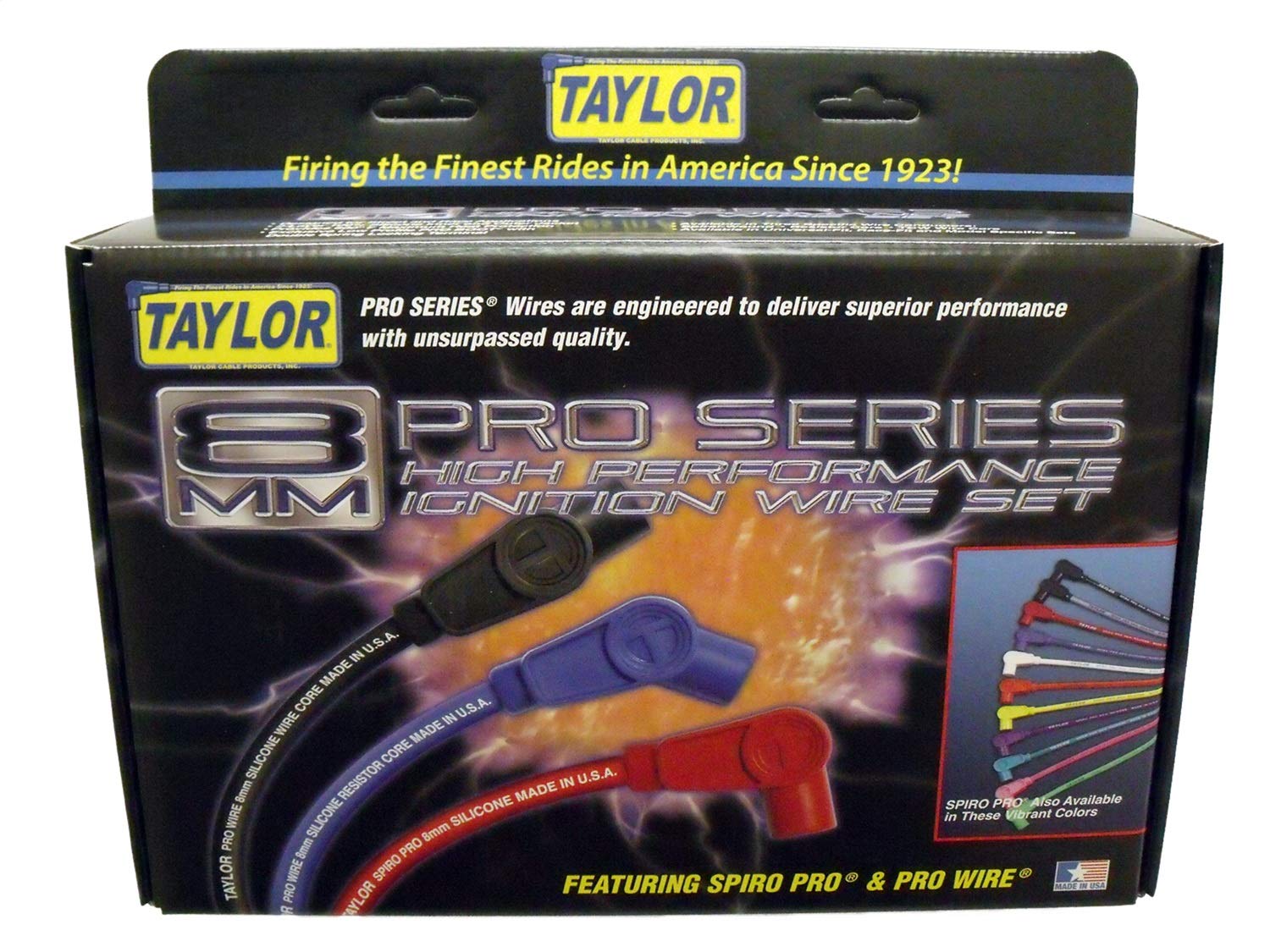 Taylor Cable 70250 8mm Pro Wire Red Spark Plug Wire Set - High Performance Ignition Wires for Cars, Trucks & SUVs - Perfect for Racing, Off-Road & Daily Driving
