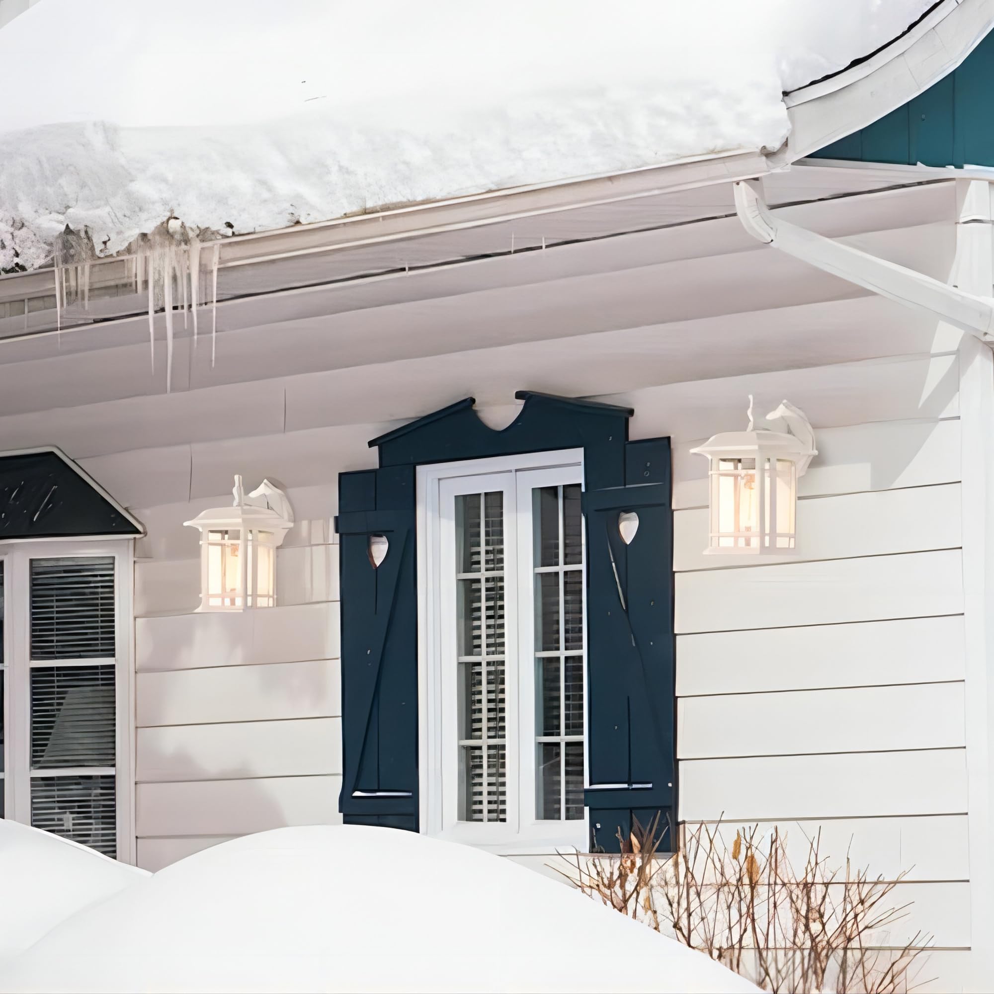 2 Pack Modern Waterproof Outdoor Wall Mount Light Fixtures - White Exterior Wall Lantern with Glass Shade, E26 Base - Perfect for House, Garage, Doorway, Porch, Patio & Garden Lighting