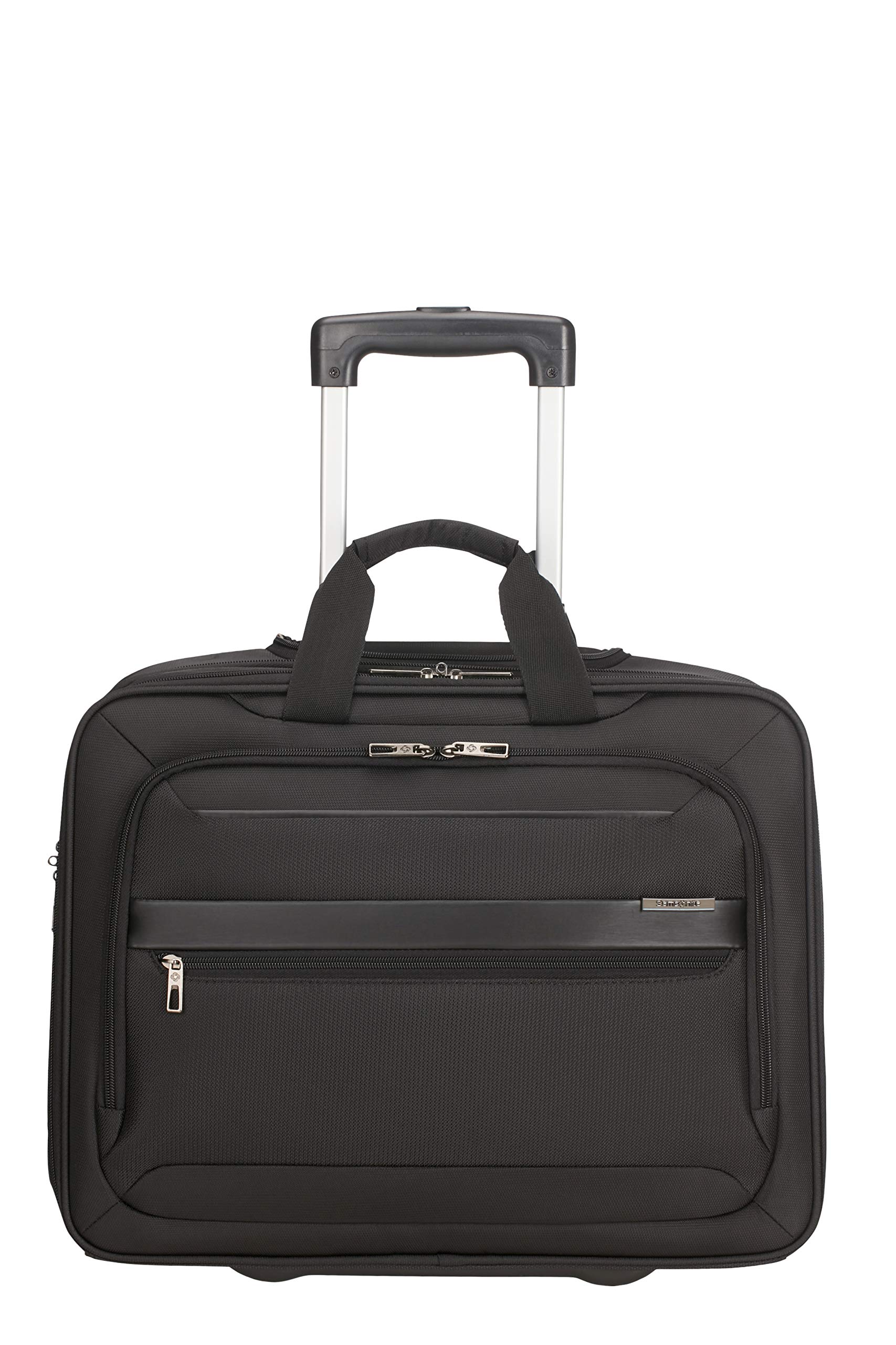 Samsonite Vectura Evo 17.3 Inch Laptop Rolling Carry-On Case - 46 cm Spinner Luggage with 27.5L Capacity, Black Business Travel Suitcase for Airplane & Office Commute