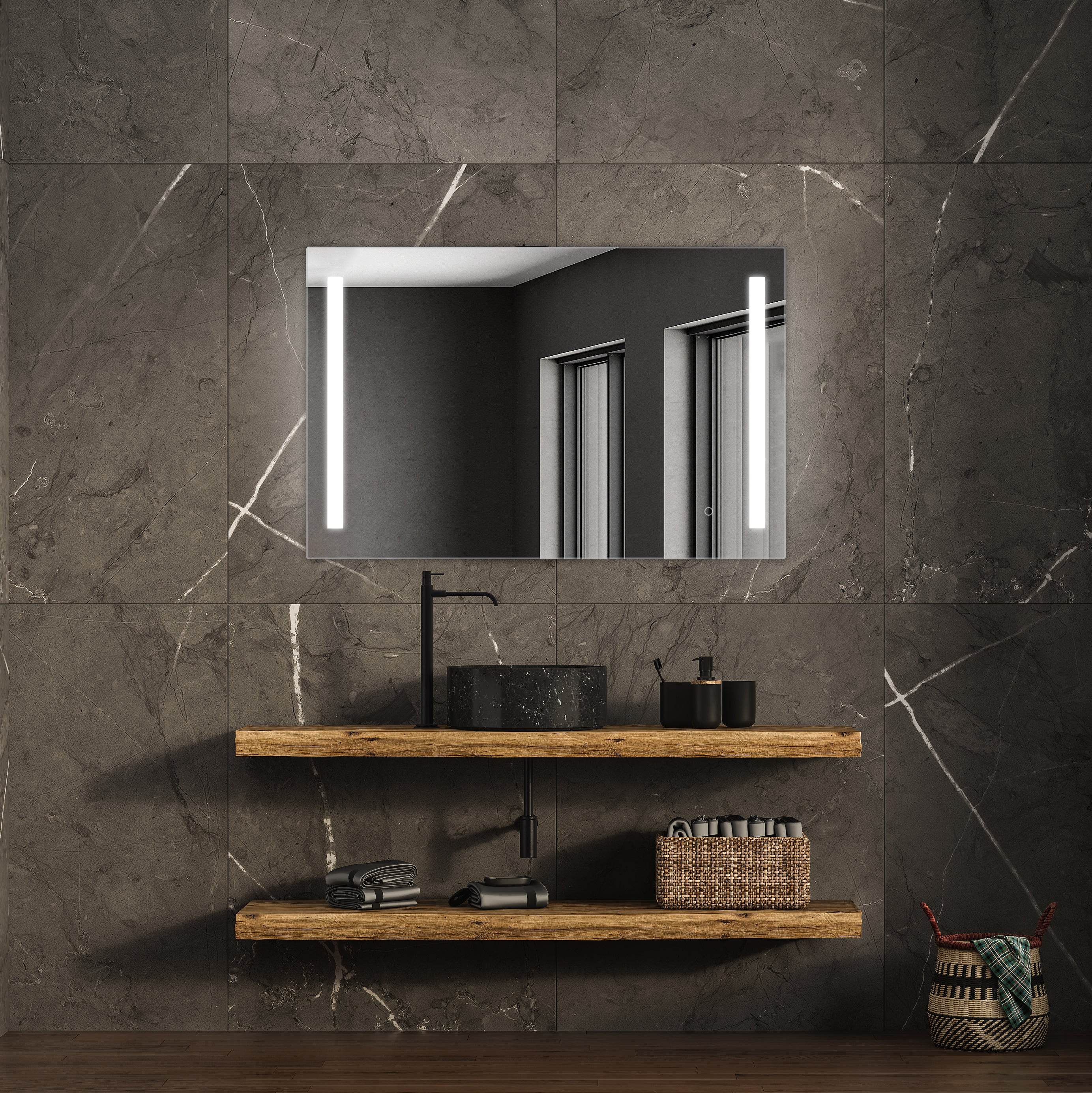 Treviso LED Bathroom Mirror with Adjustable Dimmer & Anti-Fog Function - 4 Size Options for Vanity, Makeup & Home Decor