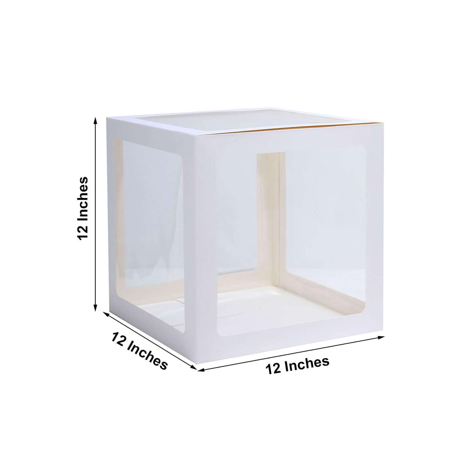 Efavormart 2-Pack Clear Balloon Gift Boxes with White Edges - DIY Party Decor for Baby Showers, Christmas, Birthdays & Weddings | Perfect for Table Centerpieces, Gift Wrapping & Photo Backdrops