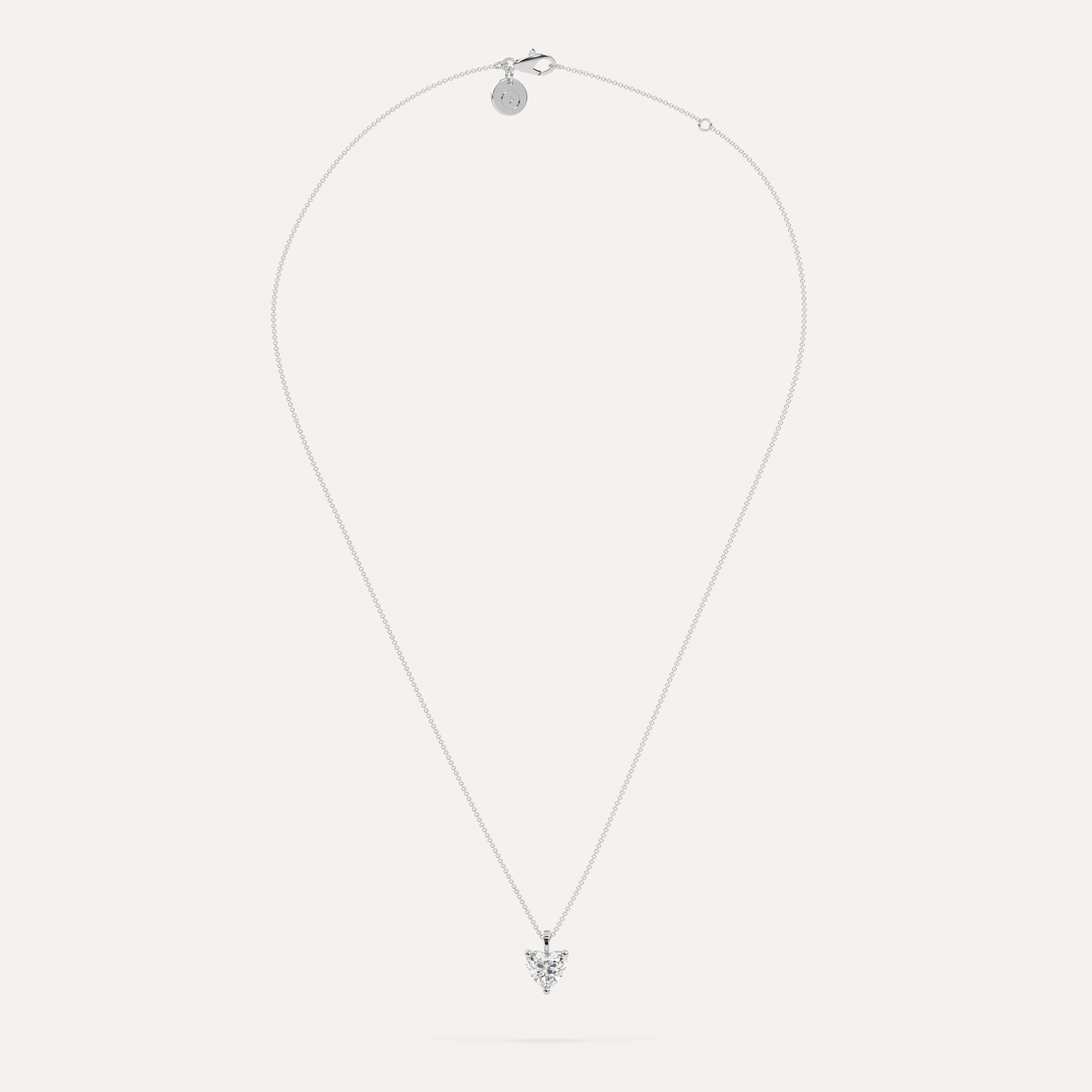 2 Carat Heart-Shaped Diamond Pendant Necklace - 14K White Gold Solitaire Jewelry for Women - Perfect for Valentine's Day, Anniversary & Romantic Gifts