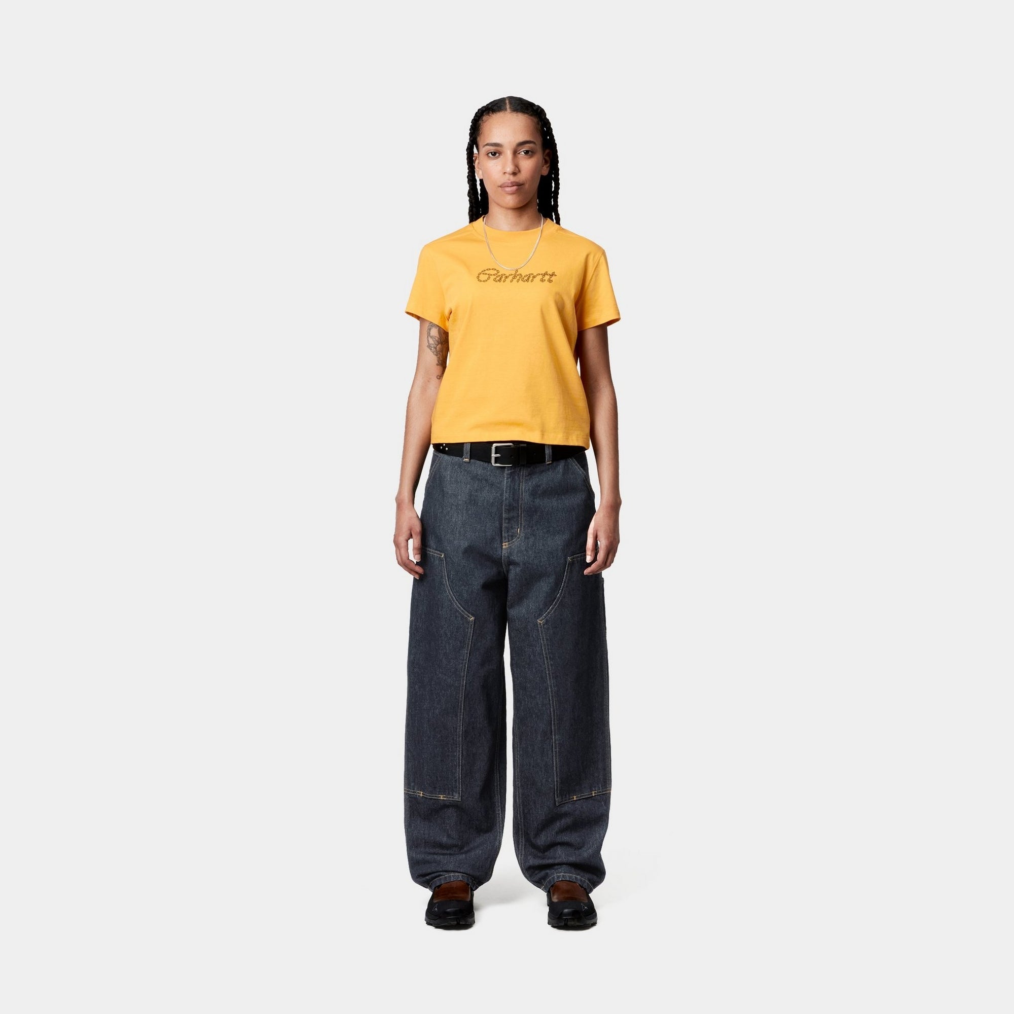Women's Brandon Double Knee Work Pants - Durable Blue Denim for Construction, Farming & Outdoor Activities