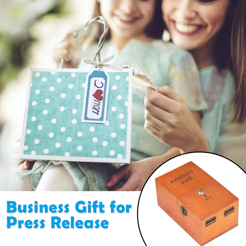 Funny Wooden Useless Box with Surprises - Fully Assembled Stress Relief Toy for Adults & Kids | Office Desk Gadget, Prank Gift, Anxiety Relief Fidget Toy