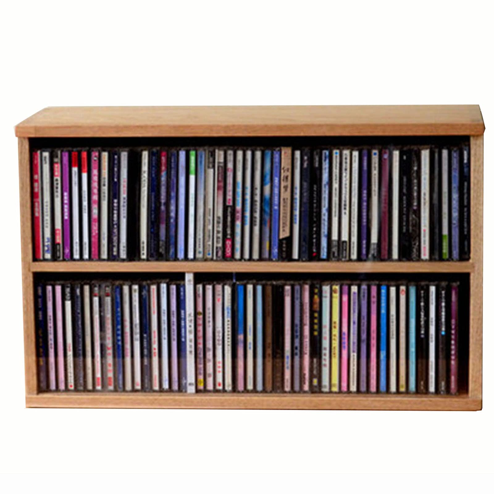 Premium Double-Layer CD Storage Rack - Handmade Solid Wood CD Organizer Box with Dustproof Design | Perfect for Vinyl Records, DVDs & Media Shelf Organization | Ideal for Home, Office & Music Studio Storage Solutions