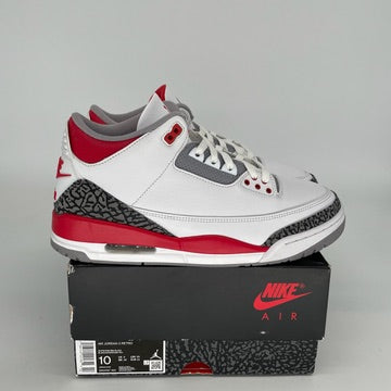 Air Jordan 3 Retro 'Fire Red' Men's Basketball Shoes - Size 10 (DN3707-160) | Authentic Nike Sneakers for Running, Gym & Streetwear Fashion