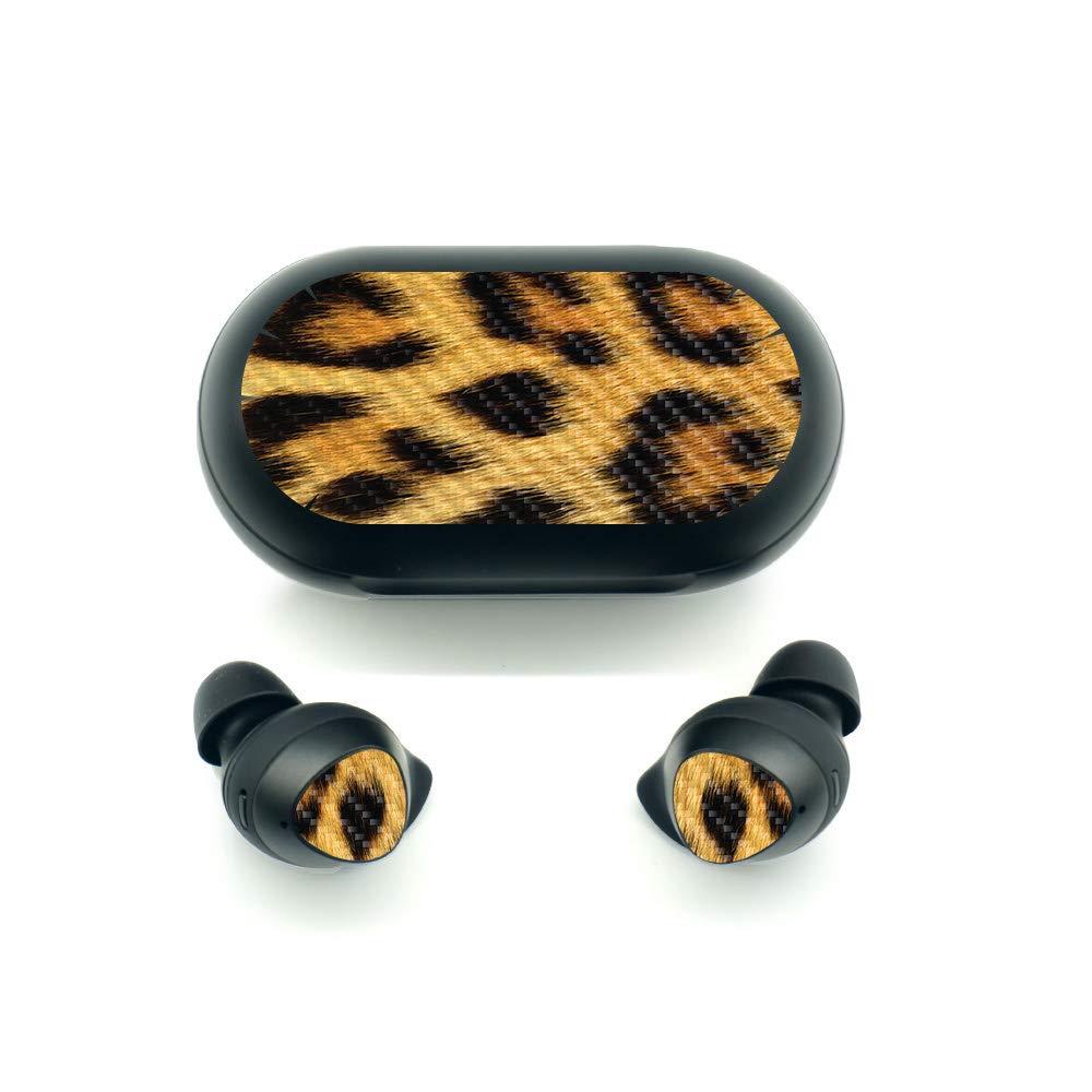 MightySkins Carbon Fiber Skin for Samsung Galaxy Buds - Cheetah Pattern | Protective & Durable Textured Cover | Easy to Apply & Remove | Made in USA | Perfect for Gym, Travel & Everyday Use