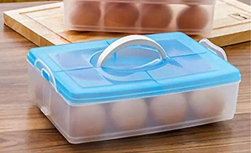 LOXBEE 12-Grid Plastic Egg Storage Box - All-in-One Food Container for Eggs, Vegetables & More | Durable Egg Holder & Carrier Case for Kitchen, Refrigerator & Picnic Use