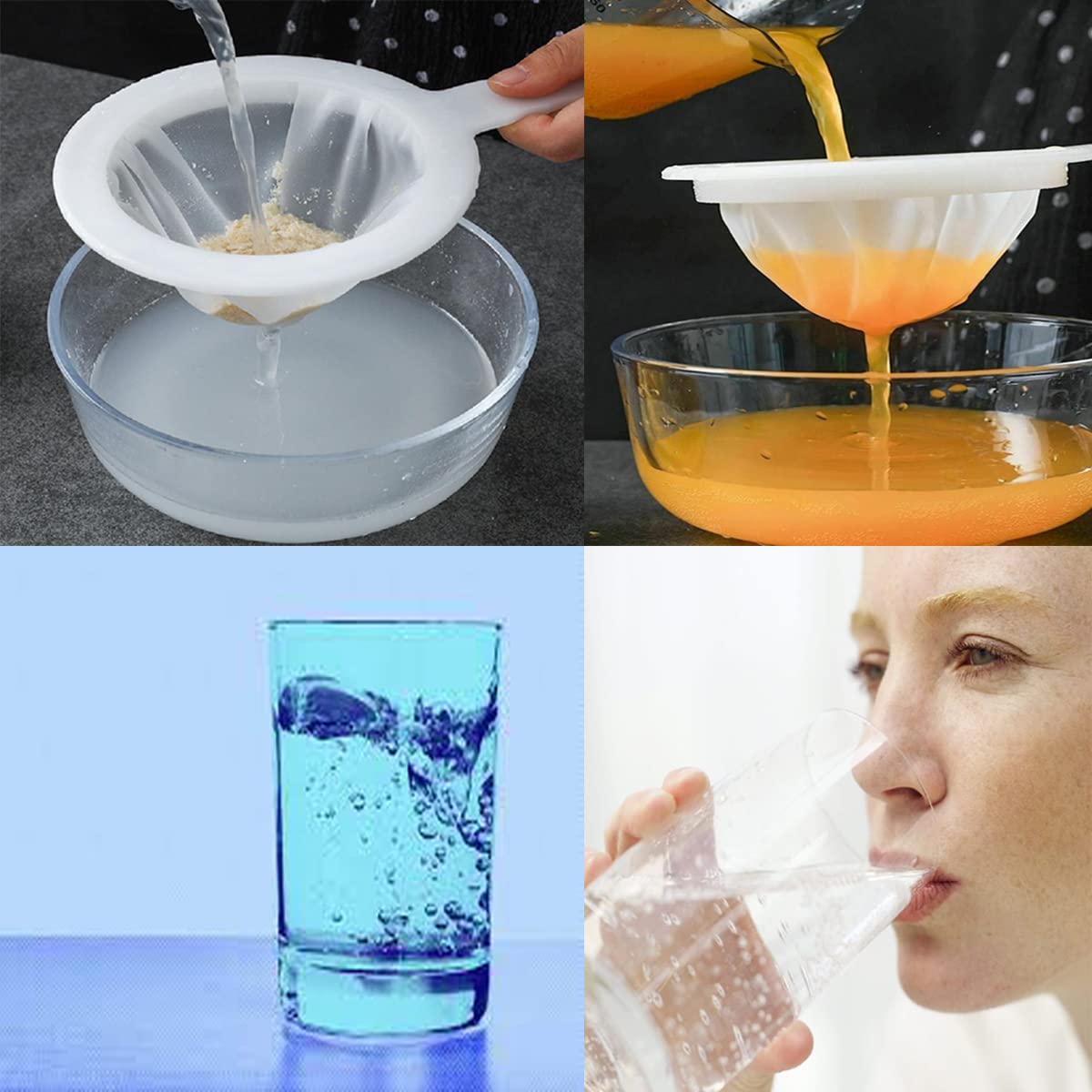 Premium HIGH POINT Water Strainer Jali - 2 Pack Fine Mesh Filter for Straining Water, Milk, Tea & Juice | Ideal for Kitchen, Camping & Homemade Beverages