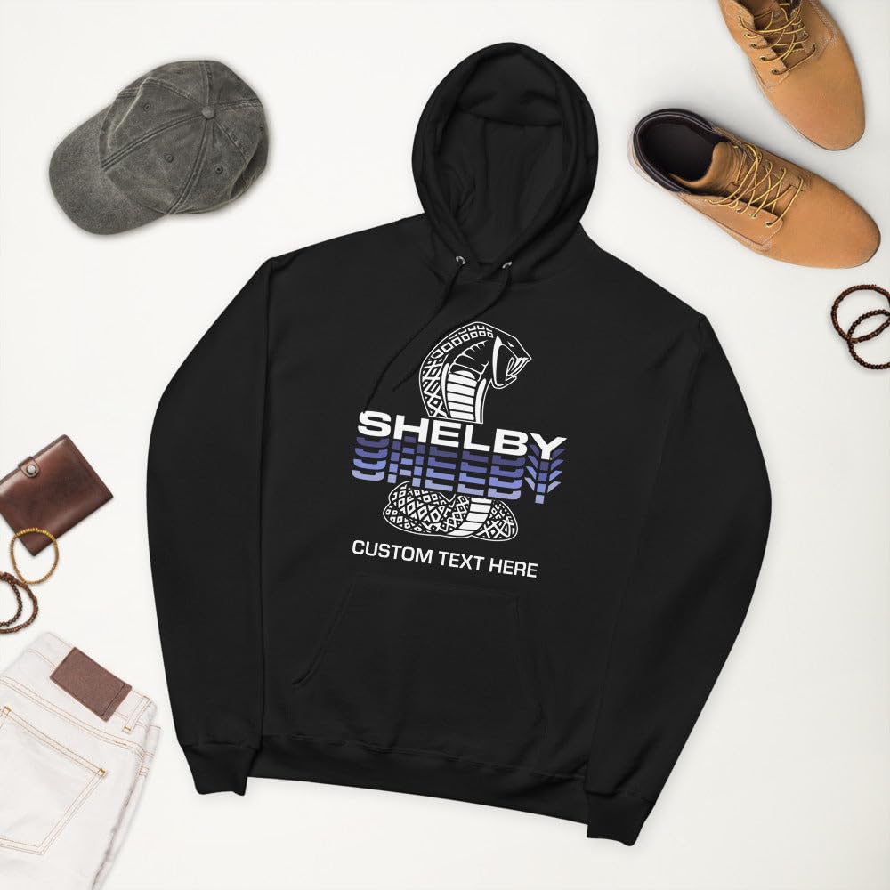 Personalized Shelby Snake Logo Fleece Hoodie - Unisex Pullover Sweatshirt | Custom Muscle Car Gift for Racing Enthusiasts | Perfect for Car Shows, Racing Events & Casual Wear