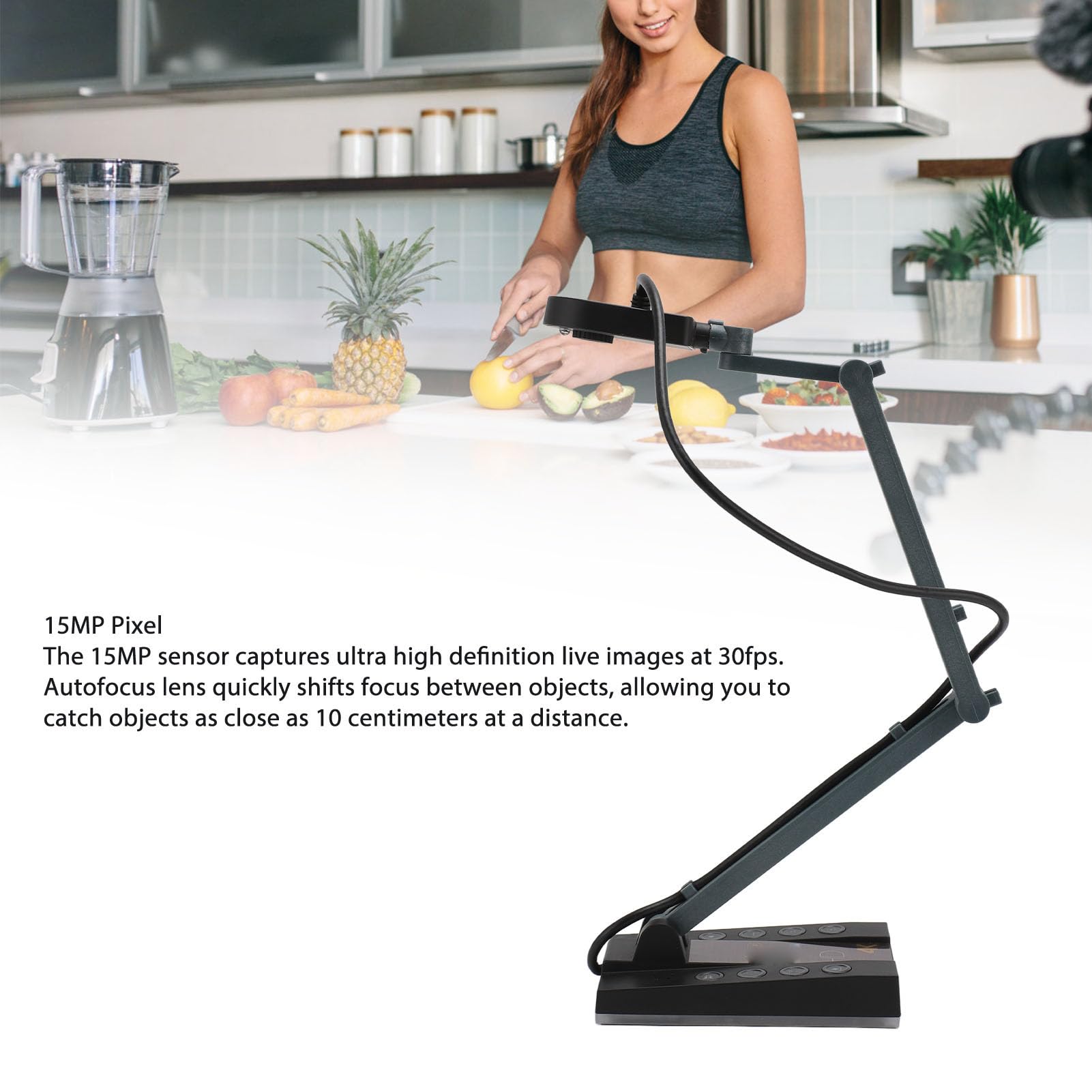 1080P 15MP USB Document Camera with LED Light - Foldable 2D/3D Webcam for Teachers, Online Classes & Live Demos | Perfect for Classroom Teaching, Distance Learning & Video Presentations