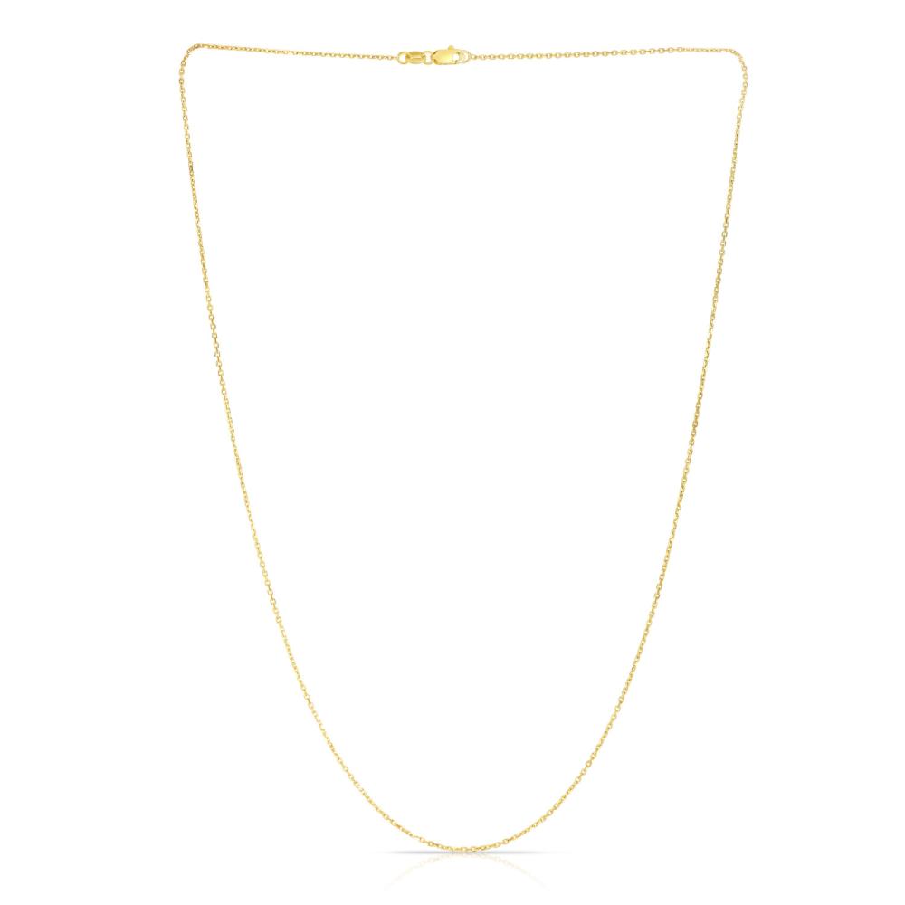 14K Gold 0.87mm Diamond Cut Cable Chain Necklace - Dainty & Elegant Jewelry for Women, Perfect for Layering, Gift Giving & Everyday Wear