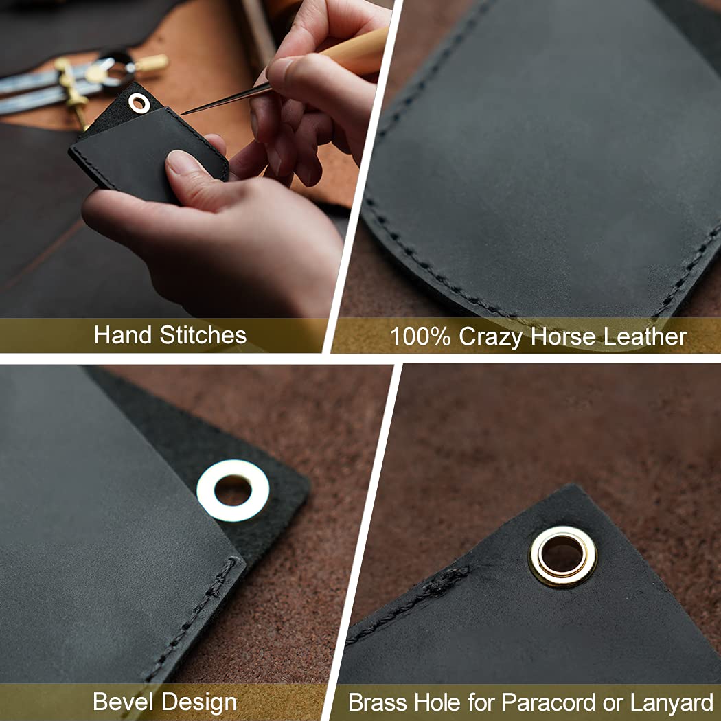 VIPERADE PJ27 Leather Sheath for EDC Knuckle & Coins - Compact Leather Holder for Lighter, Car Key, Carabiner & Mini EDC Gear - Perfect for Everyday Carry, Outdoor Adventures & Tactical Use