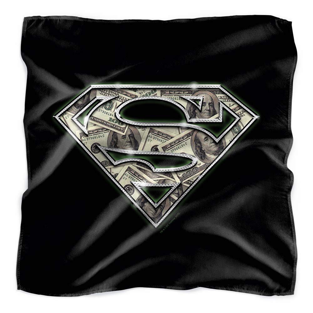 Superman All About The Benjamins Bandana - 21x21 Inch Cotton Bandana for Men & Women - Perfect for Cosplay, Sports, and Fashion Accessories