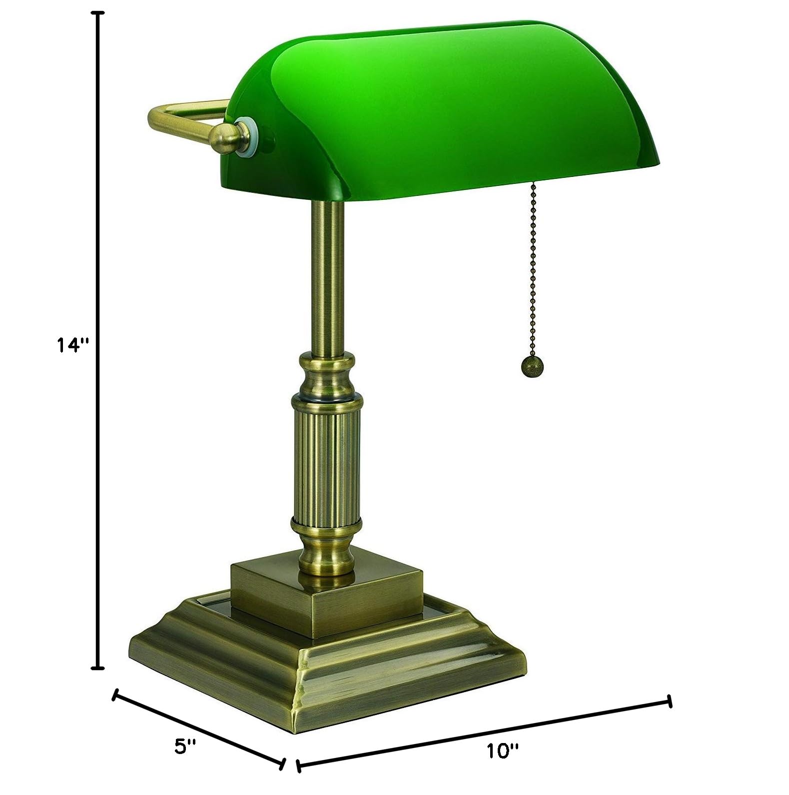 Modern Bronze LED Desk Lamp with Replaceable Bulb & Green Shade - Perfect for Home Office, Study Room & Reading Nook