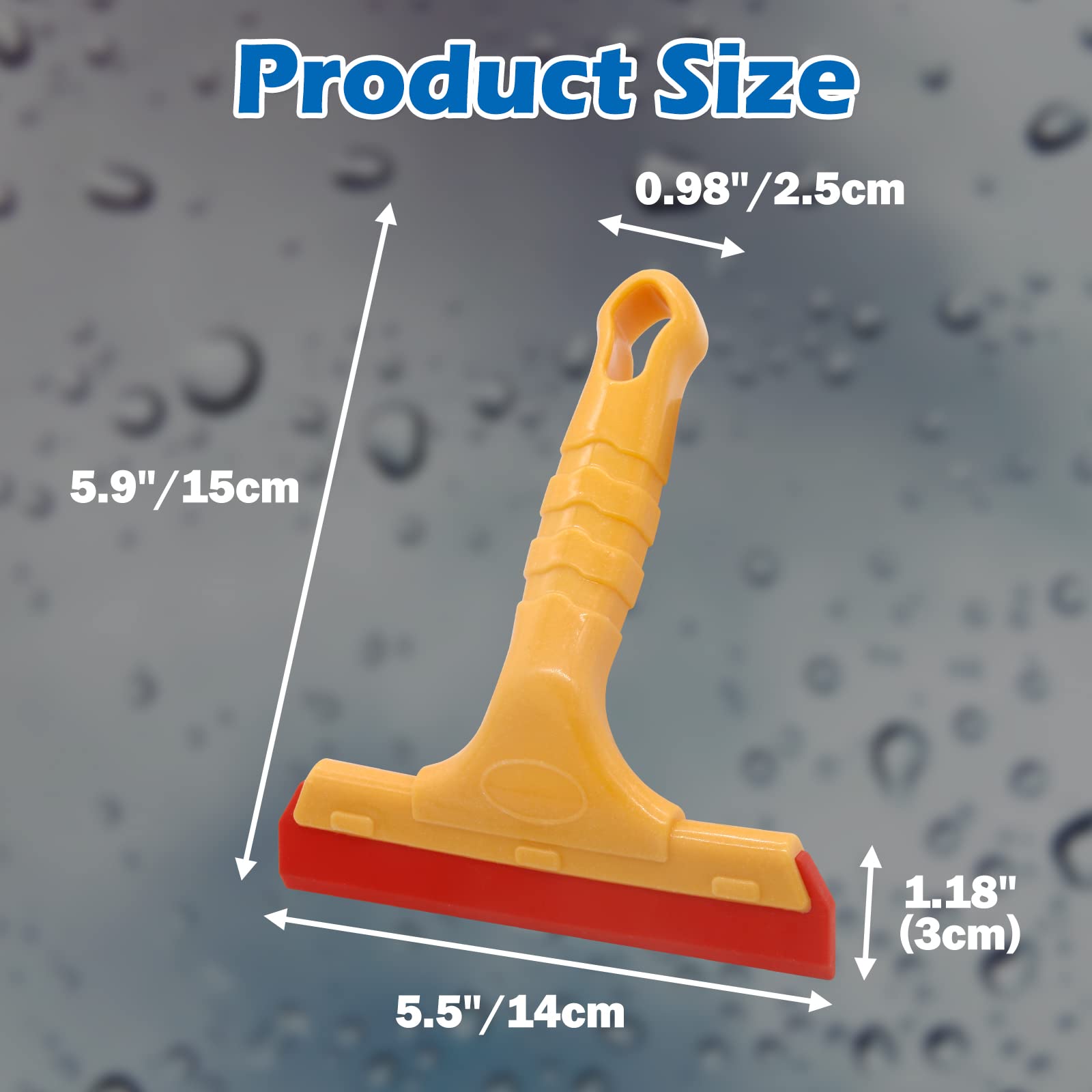 Blade Squeegee - 1 Pack Yellow Shower Glass Squeegee for Car Windshield, Bathroom Mirror & Glass Door - Window Tint Squeegee Tool for Home Cleaning, Auto Detailing & Glass Maintenance