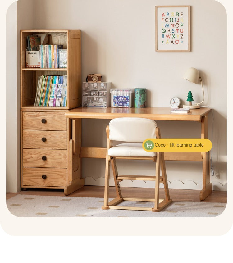 Oak Solid Wood Kids Dresser with 3 Drawers - Natural Wood Chest of Drawers for Nursery & Bedroom - Sturdy Storage Cabinet for Clothes, Toys & Baby Essentials