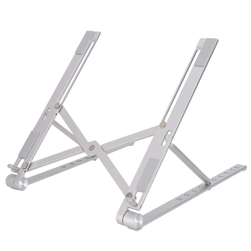 Wendry RS-Z83 Portable Aluminum Alloy Laptop Stand with Cooling Function - Adjustable Ergonomic Notebook Holder for MacBook, Dell, HP (Silver) | Perfect for Office, Home & Travel Use