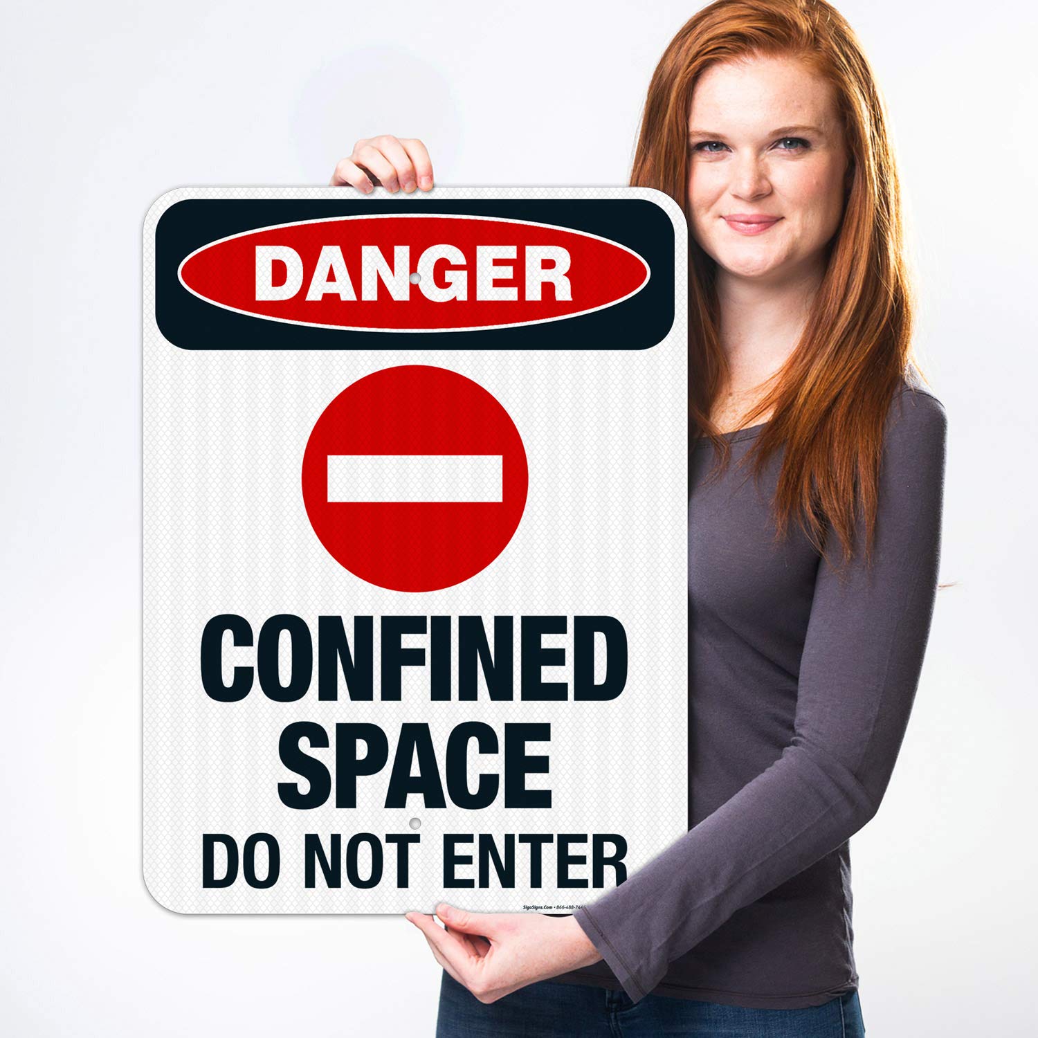 Danger Confined Space Do Not Enter Sign - OSHA Compliant 18x24 Inch Reflective Aluminum Safety Sign - 3M EGP .080 Thick Fade-Resistant for Indoor/Outdoor Use - Made in USA - Perfect for Construction Sites, Warehouses & Industrial Facilities