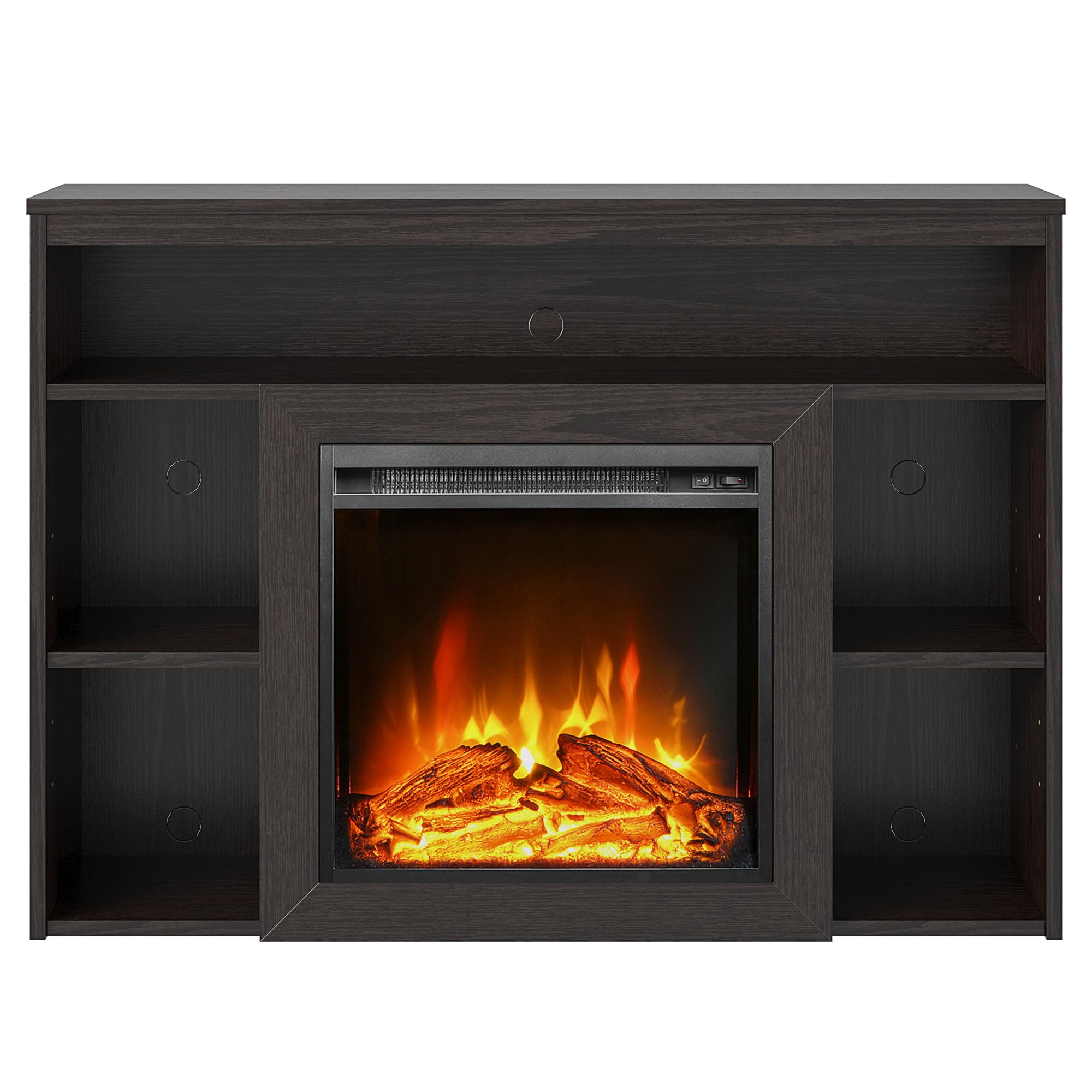 Ameriwood Home Alwick Electric Fireplace Mantel in Espresso - Perfect for Living Room, Bedroom & Home Decor