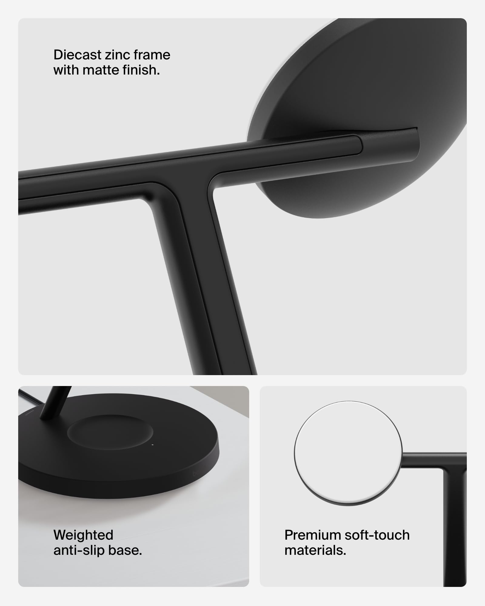 Belkin MagSafe-Compatible 3-in-1 Wireless Charging Station | Qi2-Certified 15W Fast Charger for iPhone 16 Series, Apple Watch & AirPods | Non-Slip Base with 40W Power Adapter | Perfect for Home, Office & Travel (Black)