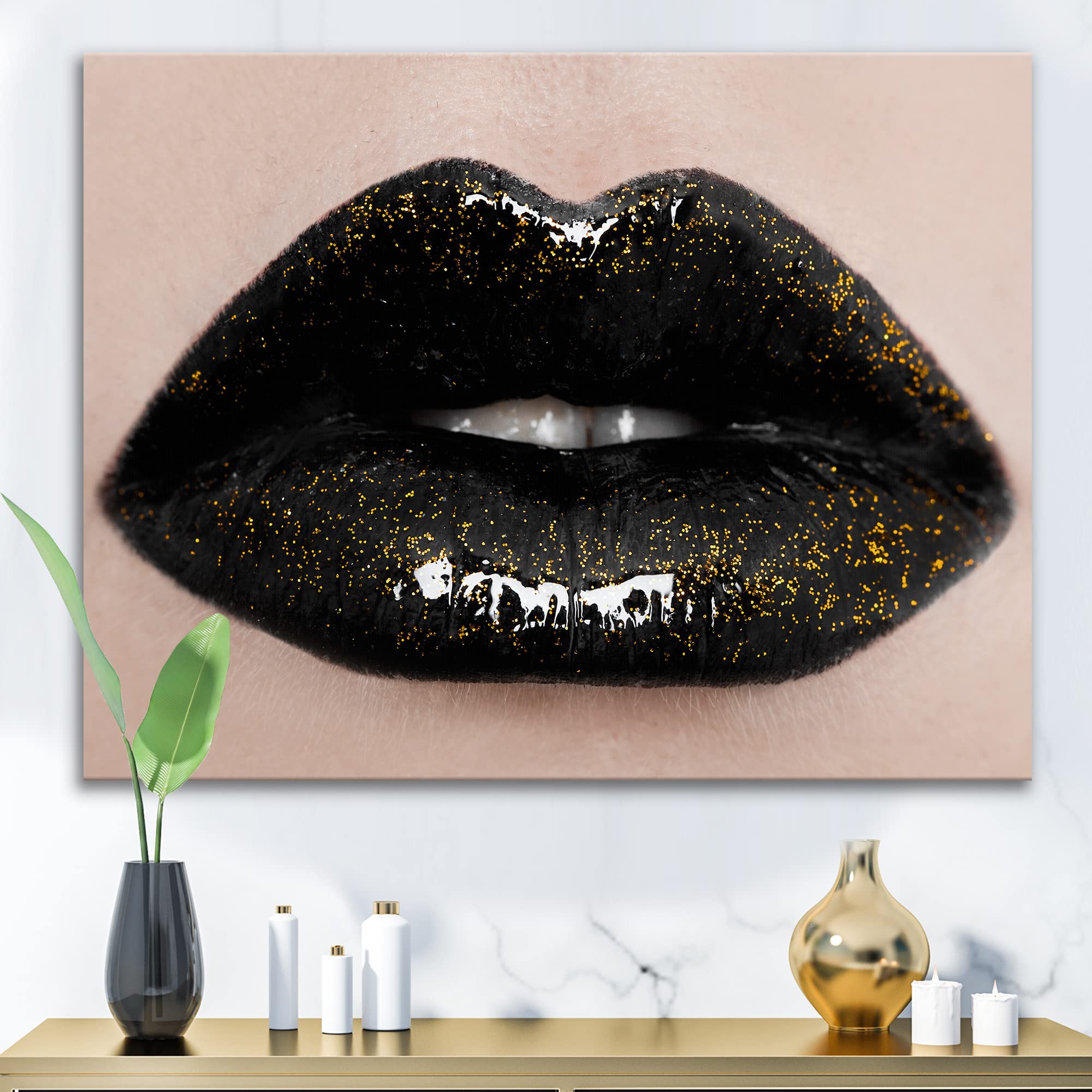 Beautiful Lips Close-Up Canvas Wall Art - Modern Home Decor for Living Room, Bedroom & Office