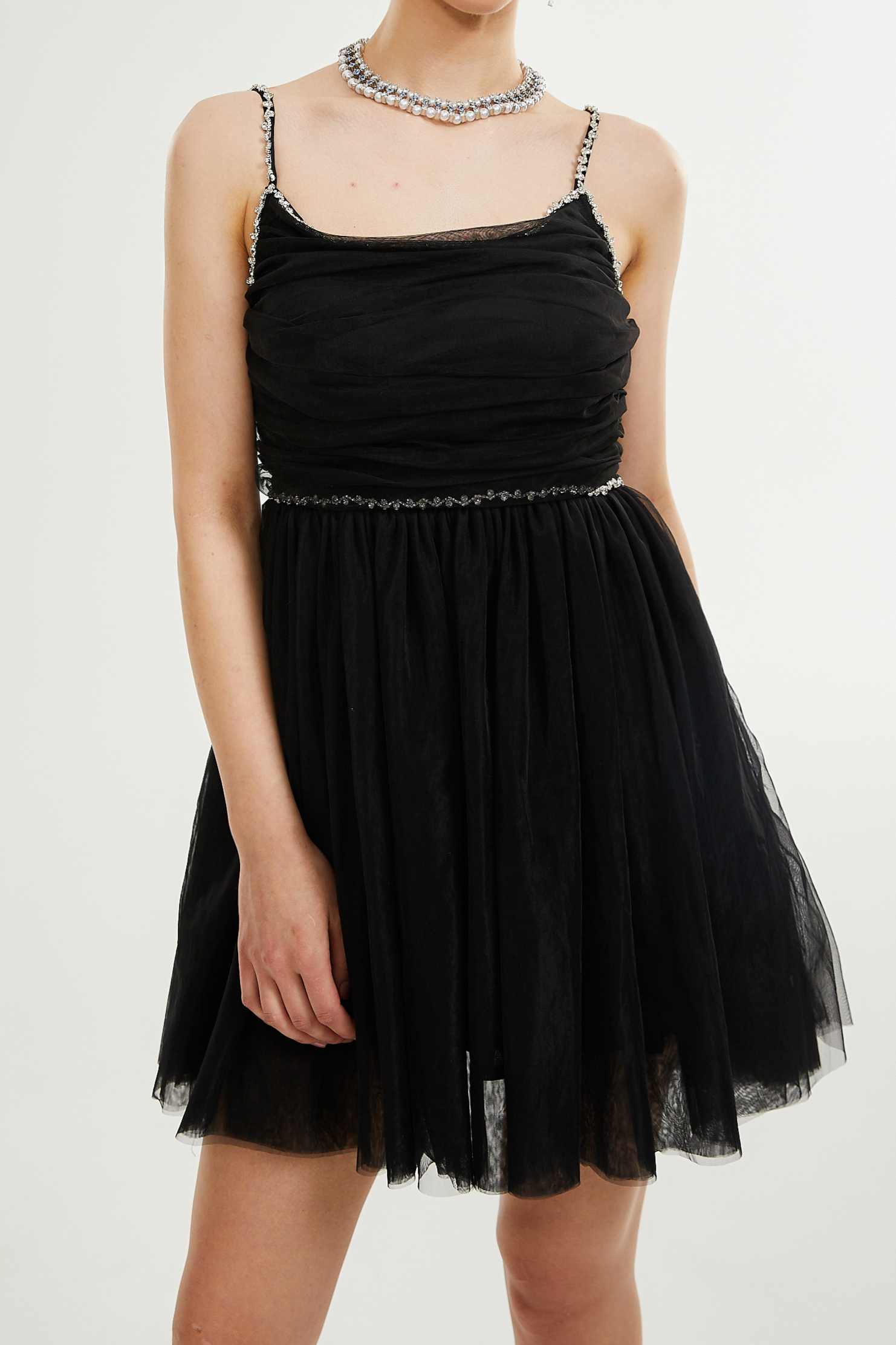 Catriona Embellished Tulle Mini Dress - Elegant Party Gown for Weddings, Prom & Evening Events