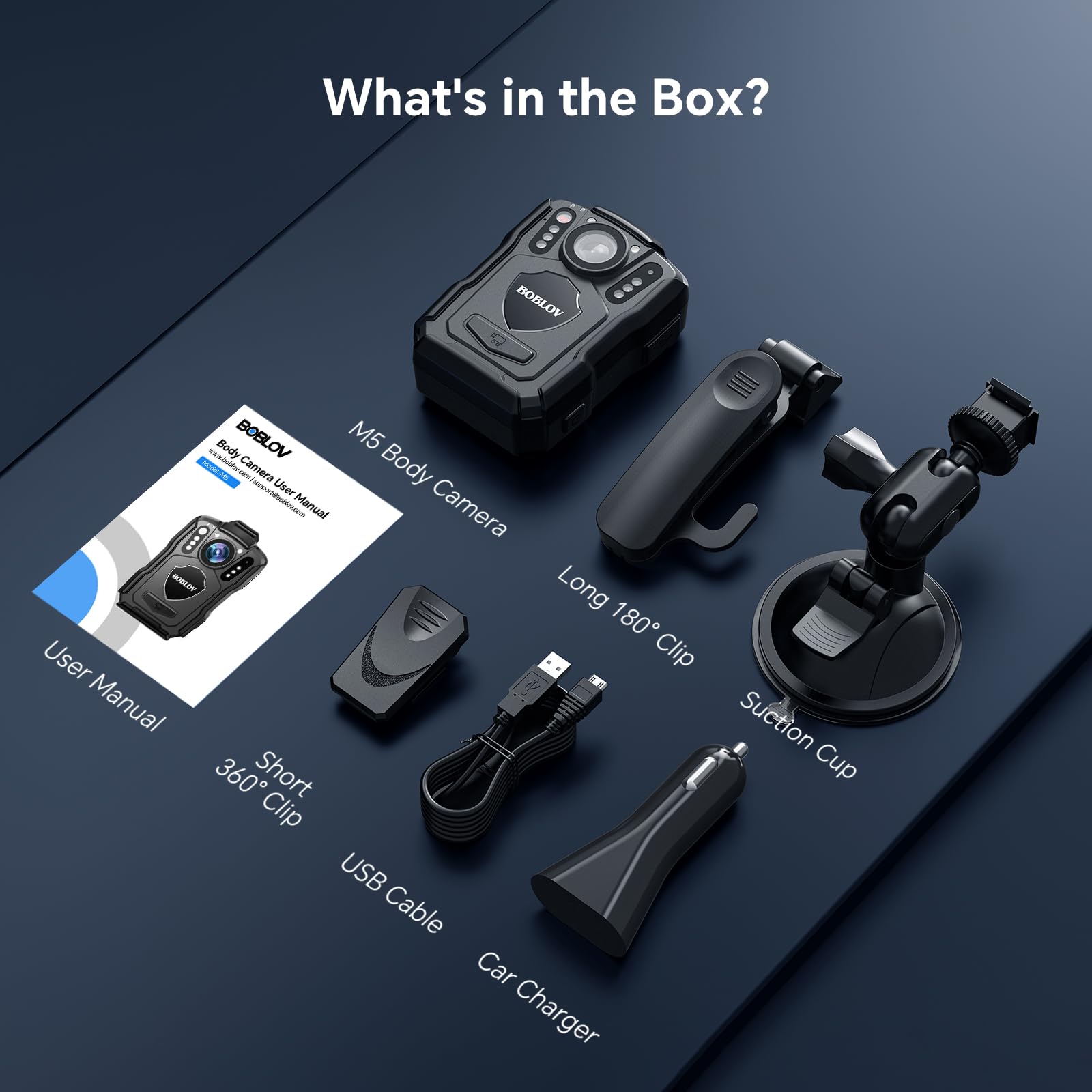 BOBLOV M5 2K HD Police Body Camera - 128GB Law Enforcement Bodycam with 12-Hour 4200mAh Battery, IP67 Waterproof & 2M Drop Proof - Ideal for Security Patrols, Evidence Collection & Law Enforcement Operations