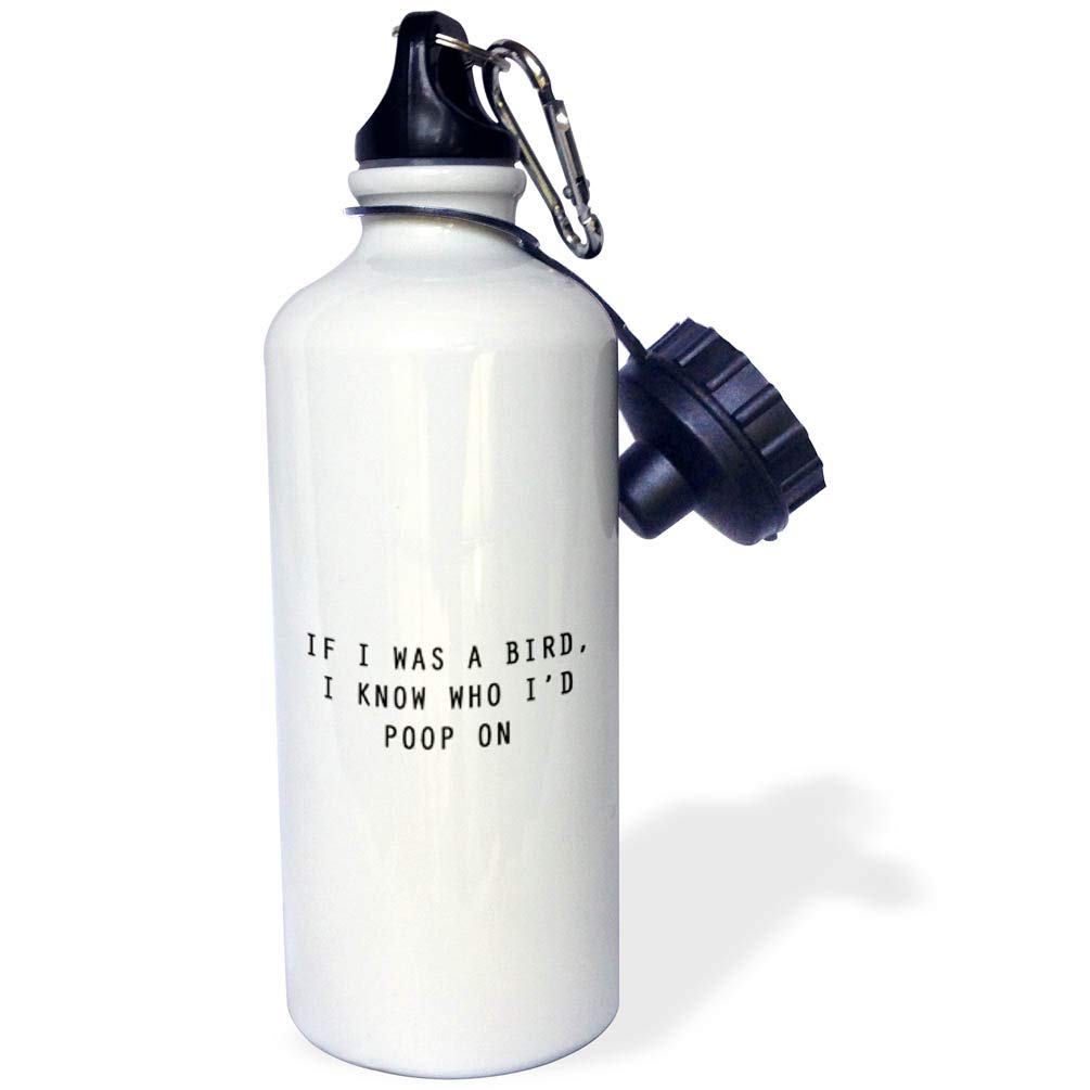 3D Rose Funny Bird Poop Design Water Bottle - Insulated Stainless Steel Reusable Bottle for Outdoor, Gym, Hiking & Office Use