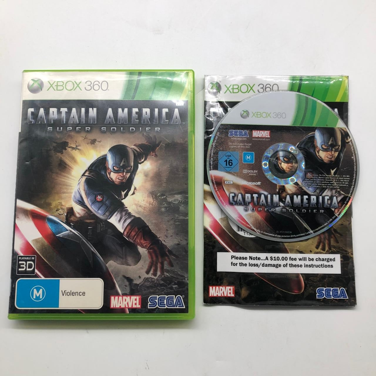 Captain America Super Soldier Xbox 360 Game with Manual - PAL Version | Action-Adventure Video Game for Marvel Fans | Perfect for Gaming Nights & Superhero Enthusiasts