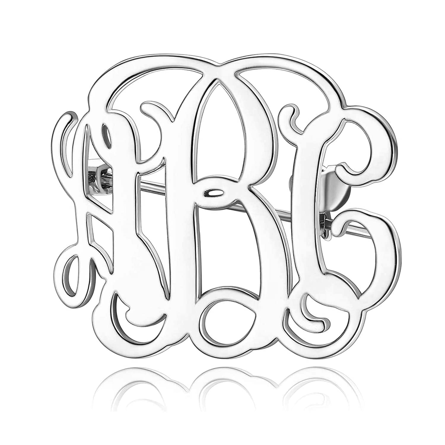 Personalized Monogram Brooch for Women - Custom Initial Name Pin Jewelry Gift for Mom, Sister, Friend - Perfect for Weddings, Anniversaries & Special Occasions