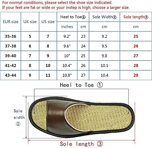 Soft Leather Slippers for Men & Women - Comfortable Indoor House Shoes with Non-Slip Sole - Cozy Couple Slippers in Red (Size 35-36) - Perfect for Home, Spa & Relaxation