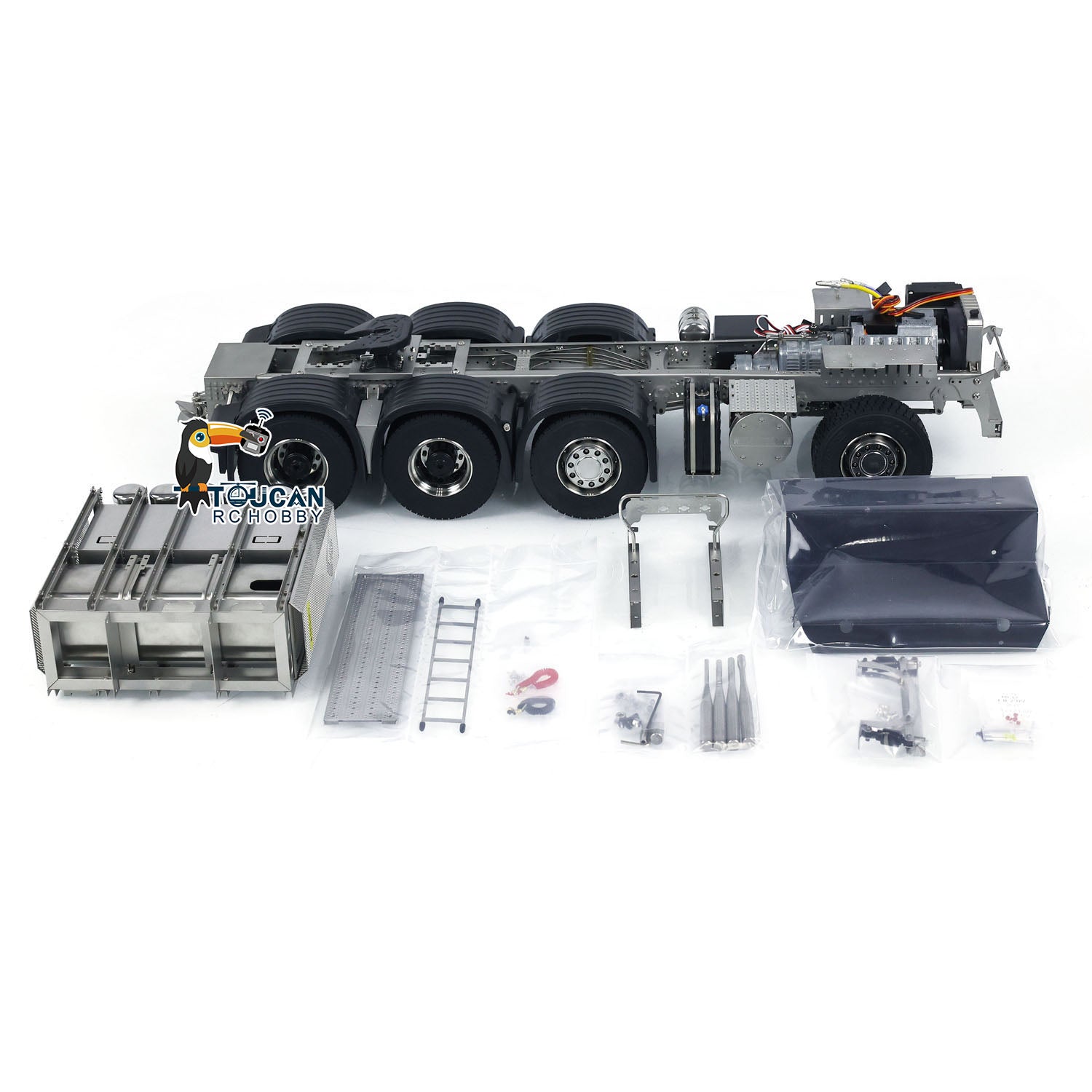 1/14 Scale 8x8 Metal Chassis for RC Tractor Truck - Compatible with R73 & R62 Electric Cars - DIY Simulation Spare Parts Accessory - Perfect for Off-Road Racing and RC Vehicle Customization