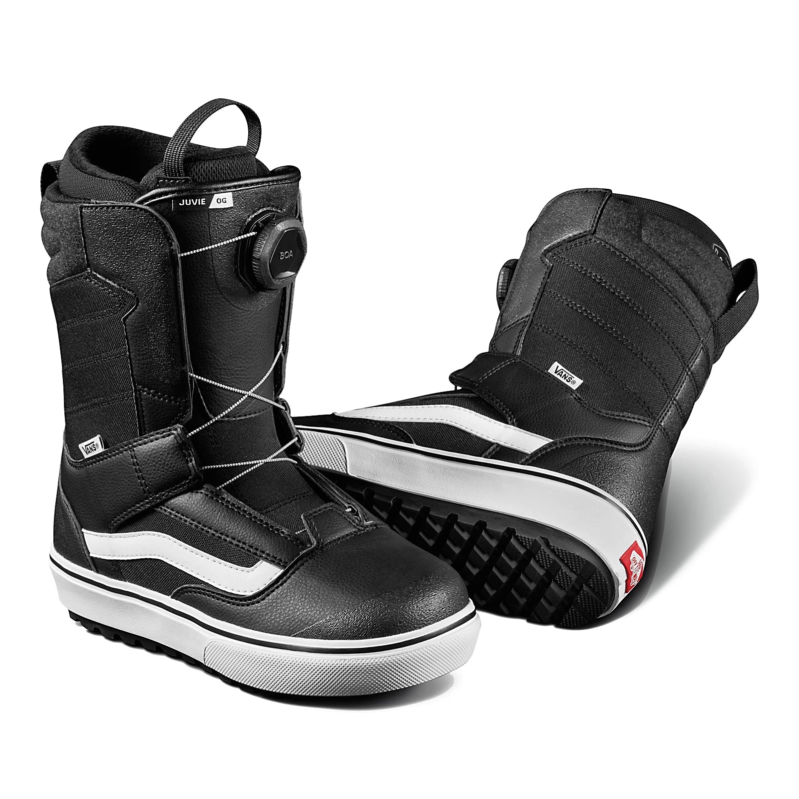 VANS Youth Juvie OG Snowboard Boots for Kids - Black/White (2025) - Warm Winter Snowboarding Shoes for Boys & Girls | Perfect for Ski Resorts & Mountain Adventures