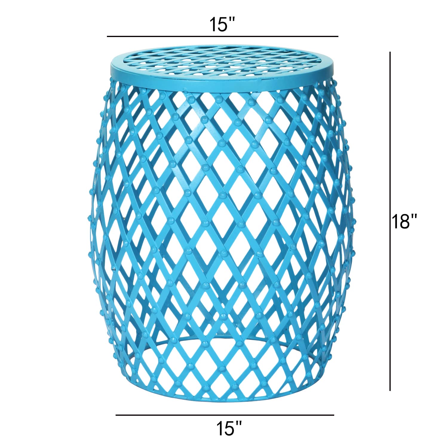 Furnistar Modern 15-inch Light Blue End Table - Accent Table, Side Table or Plant Stand for Living Room, Patio, Bedroom Indoor & Outdoor Use