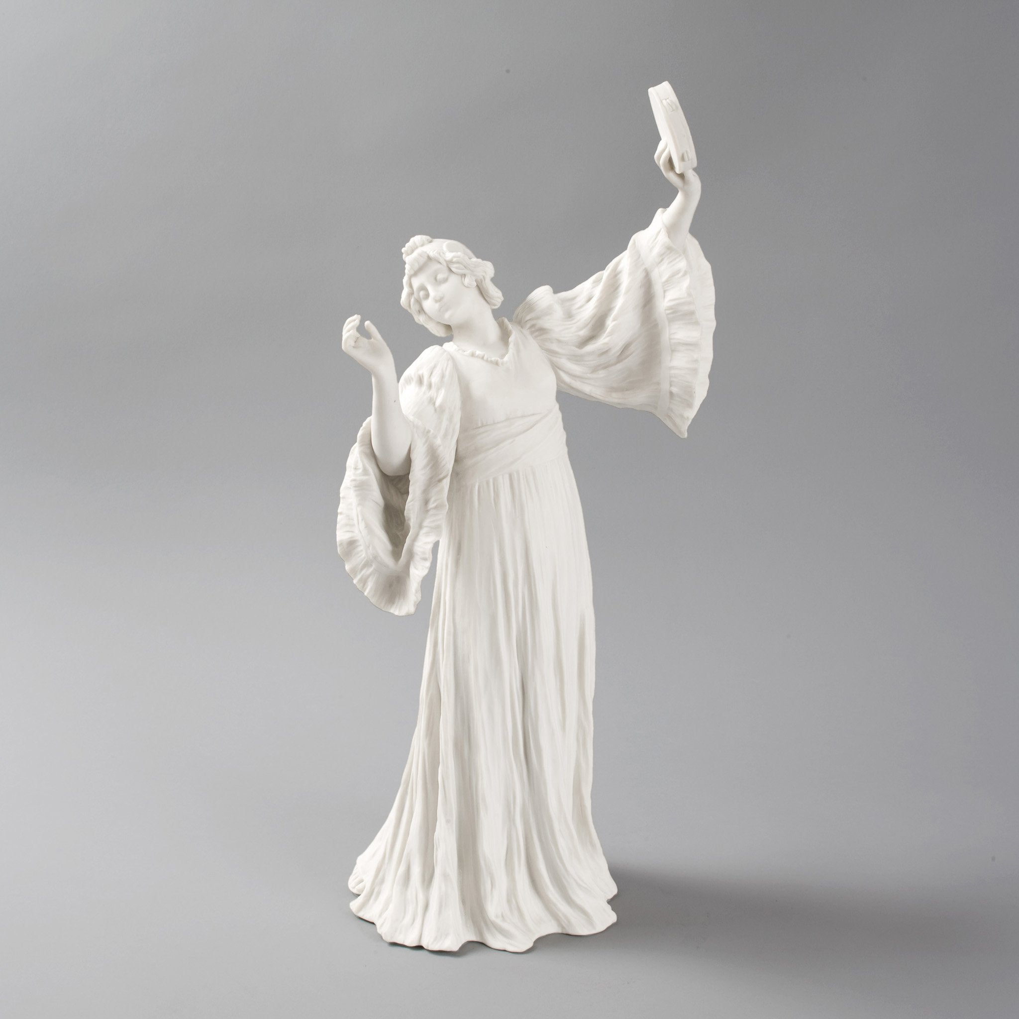 Agathon Léonard Danseuse Tambourin à Gauche Bisque Ceramic Sculpture - Antique French Art Nouveau Figurine - Perfect for Home Decor, Art Collection & Gift Giving