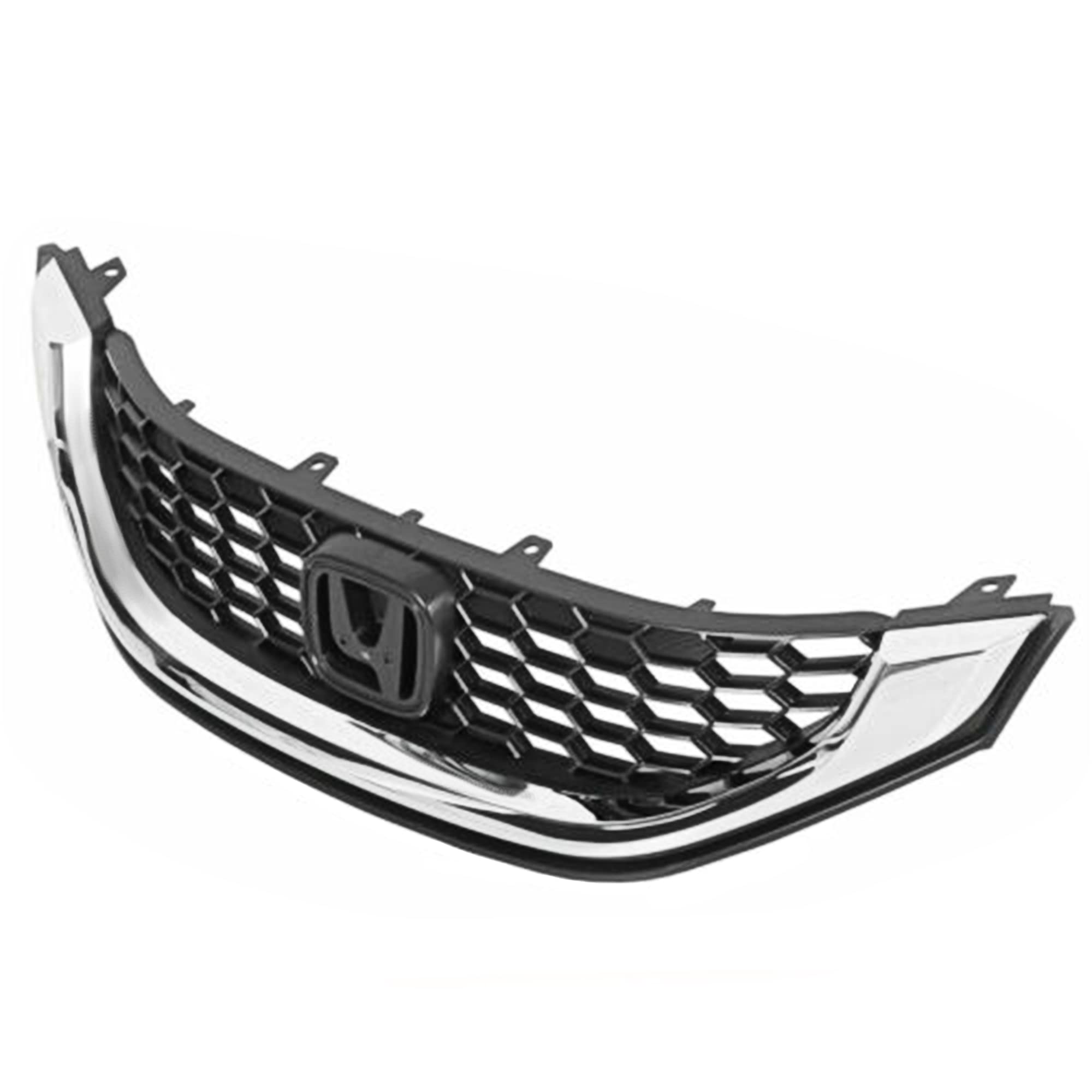 Black & Chrome Front Bumper Grille for 2013-2015 Honda Civic Sedan | Perfect Fit Replacement Part | Enhances Vehicle Style & Protection for Daily Driving & Car Shows